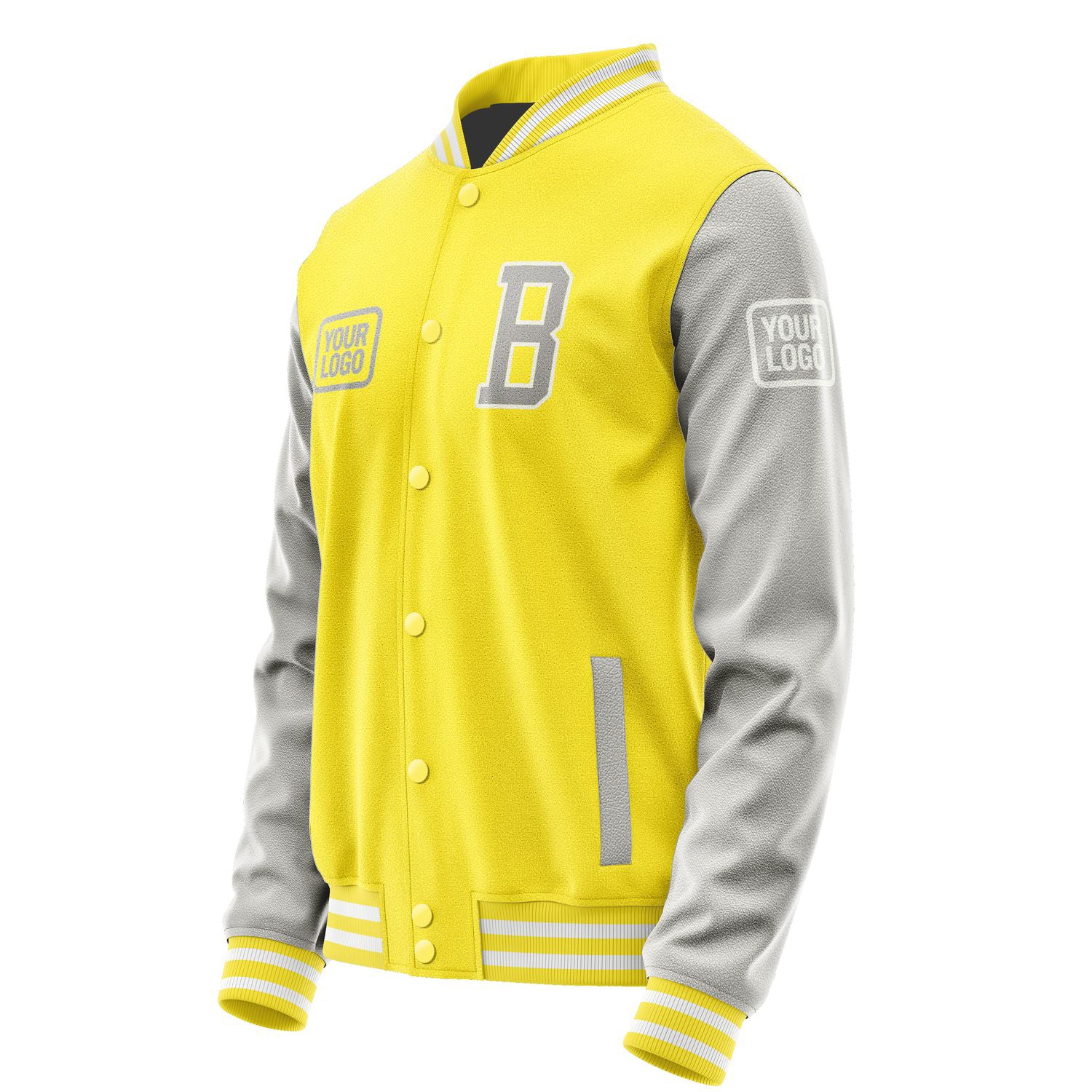 Maßgeschneidertes Blassgelb Grau Jacke JA262604261818040418
