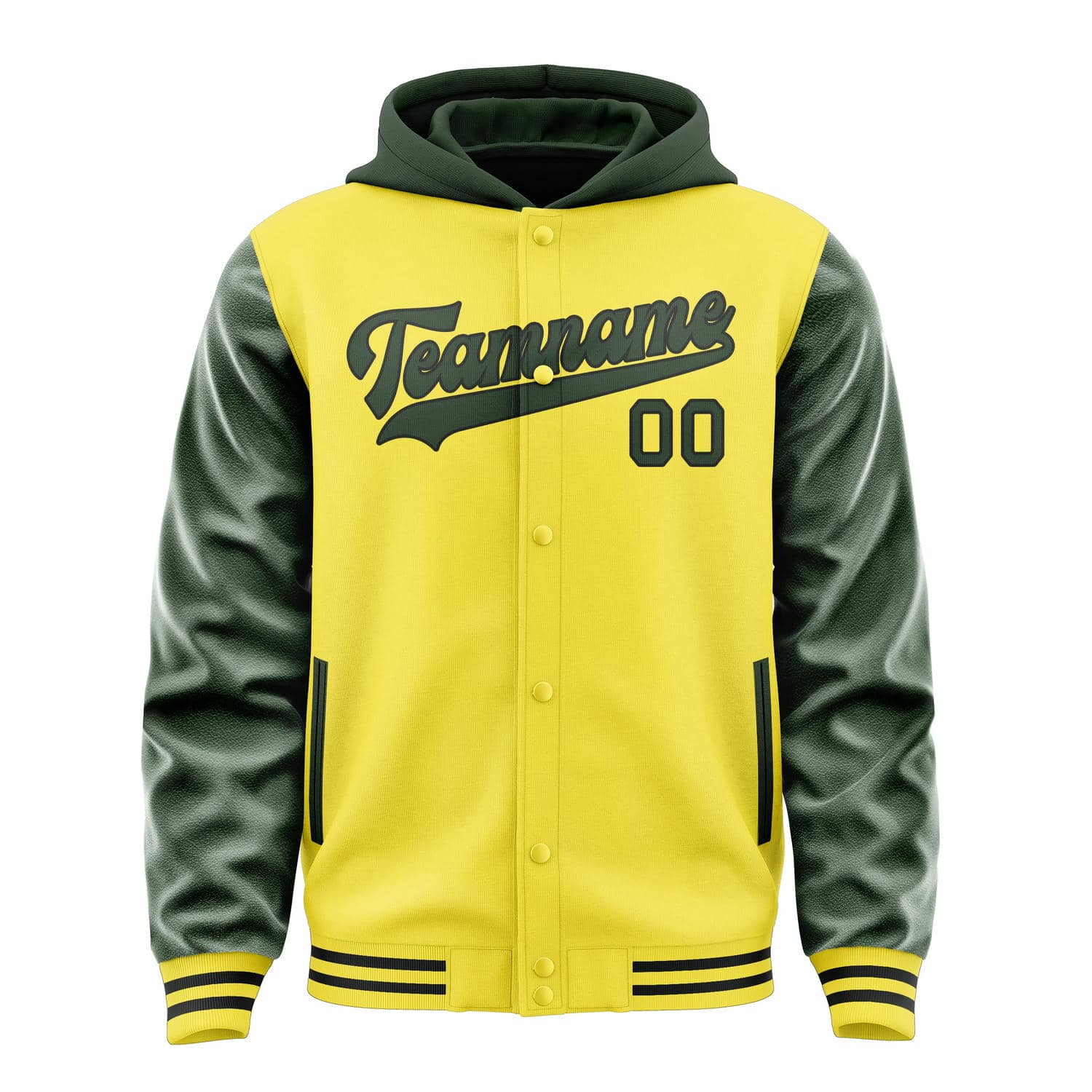 Maßgeschneidertes Blassgelb Tannengrün Jacke