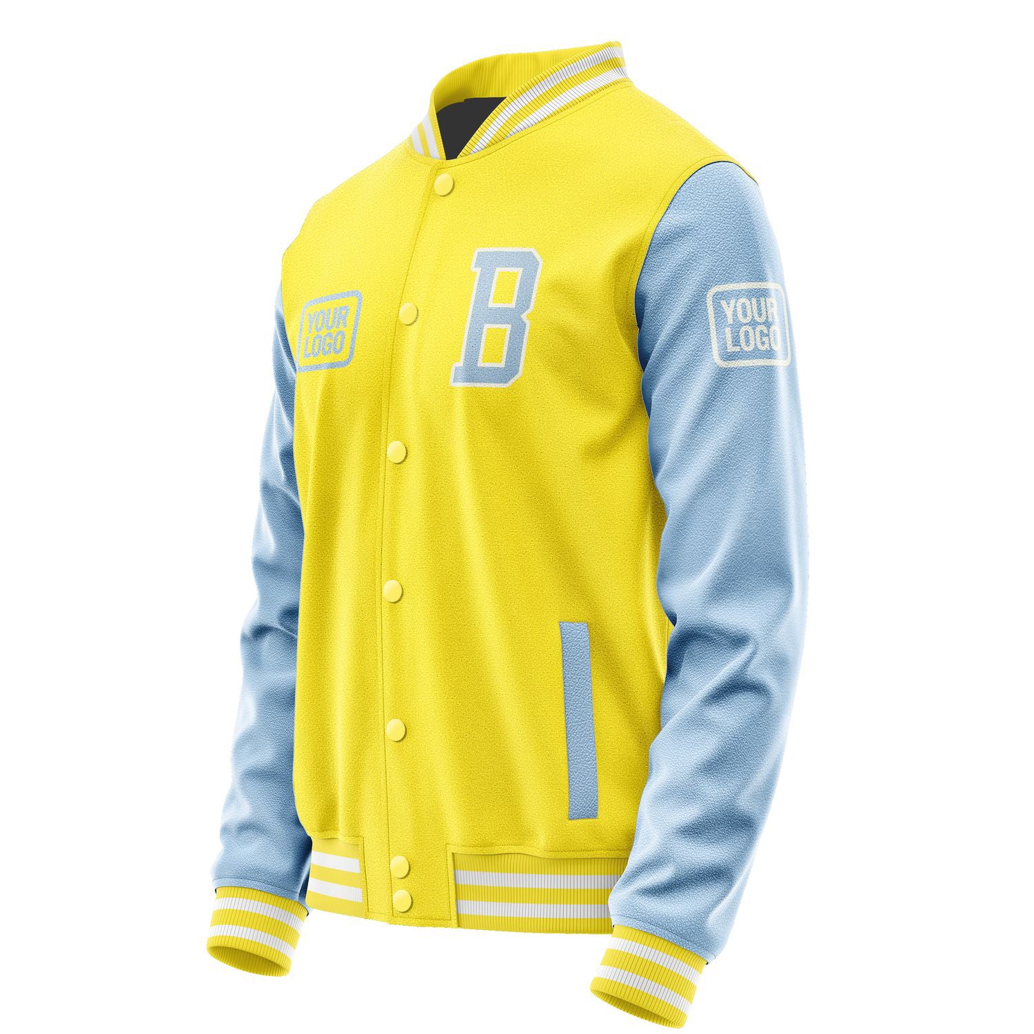 Maßgeschneidertes Blassgelb Hellblau Jacke JA262608261818080818