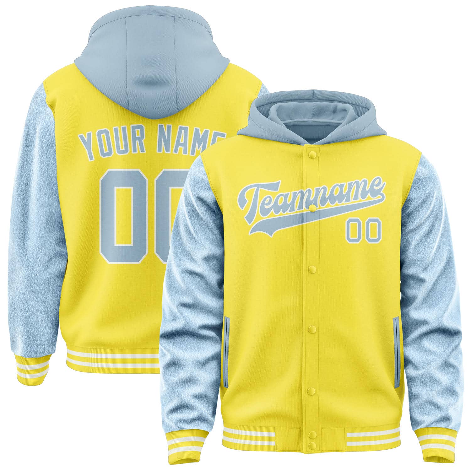 Maßgeschneidertes Blassgelb Hellblau Jacke JA262608261818080818