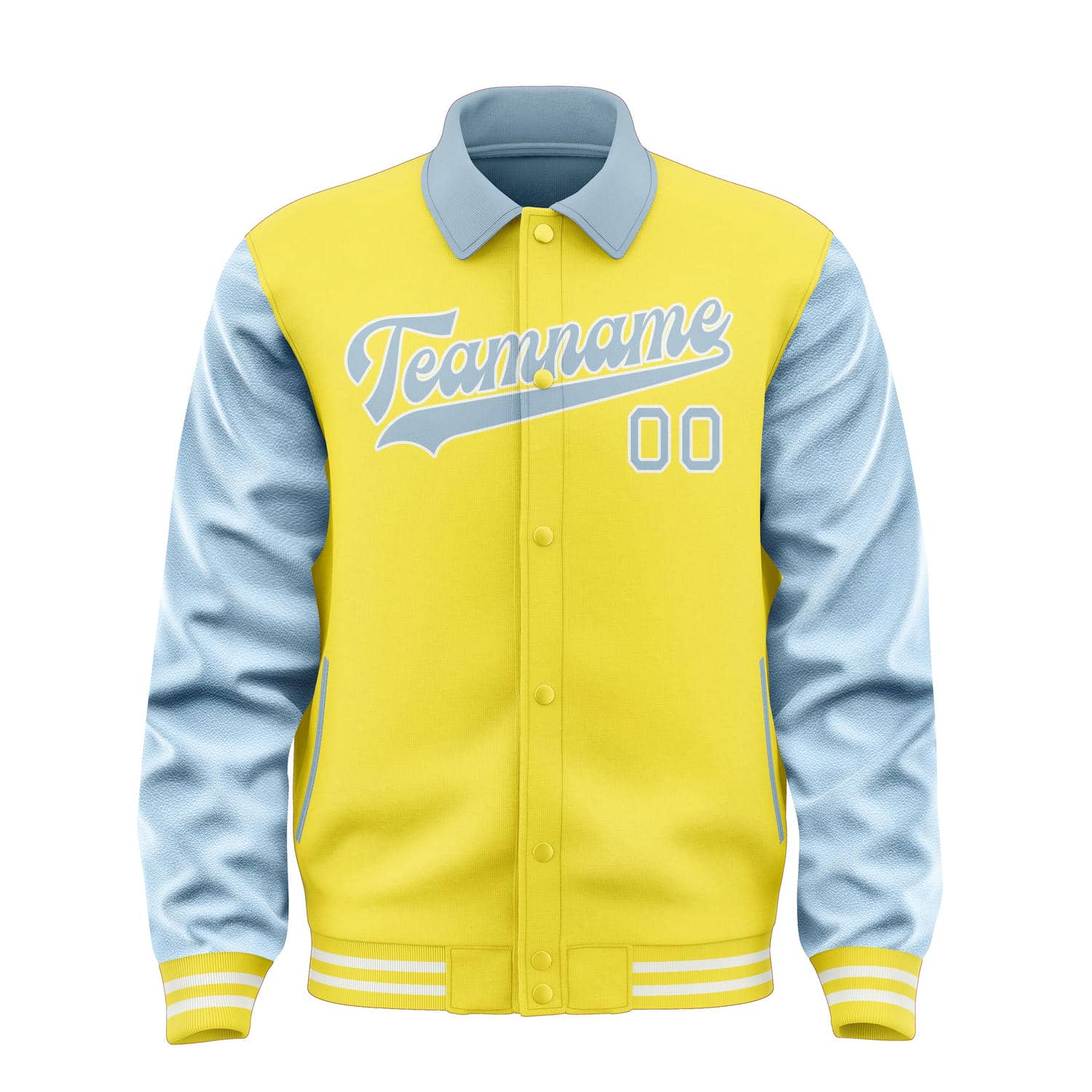 Maßgeschneidertes Blassgelb Hellblau Jacke