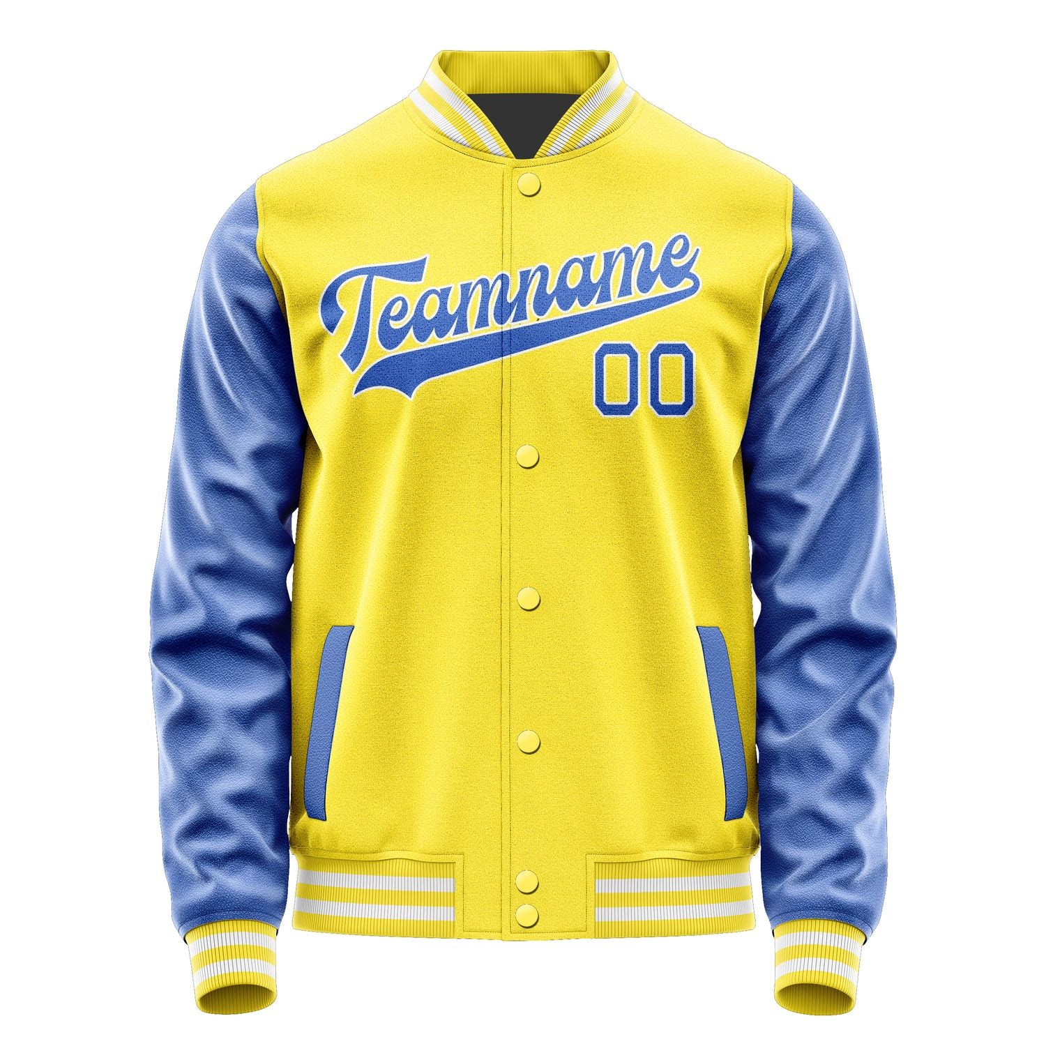 Maßgeschneidertes Blassgelb Himmelblau Jacke JA2626092618B31809