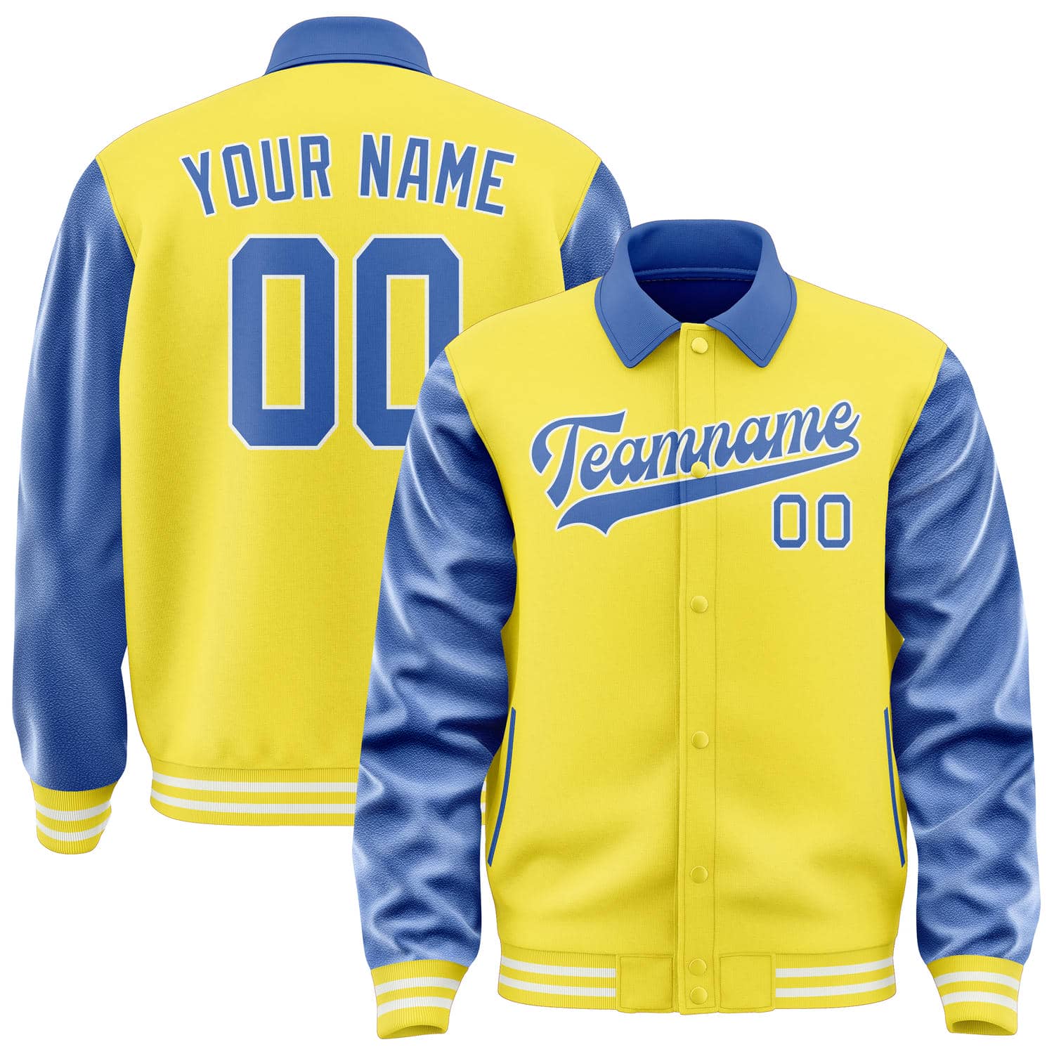 Maßgeschneidertes Blassgelb Himmelblau Jacke JA262609261818090918