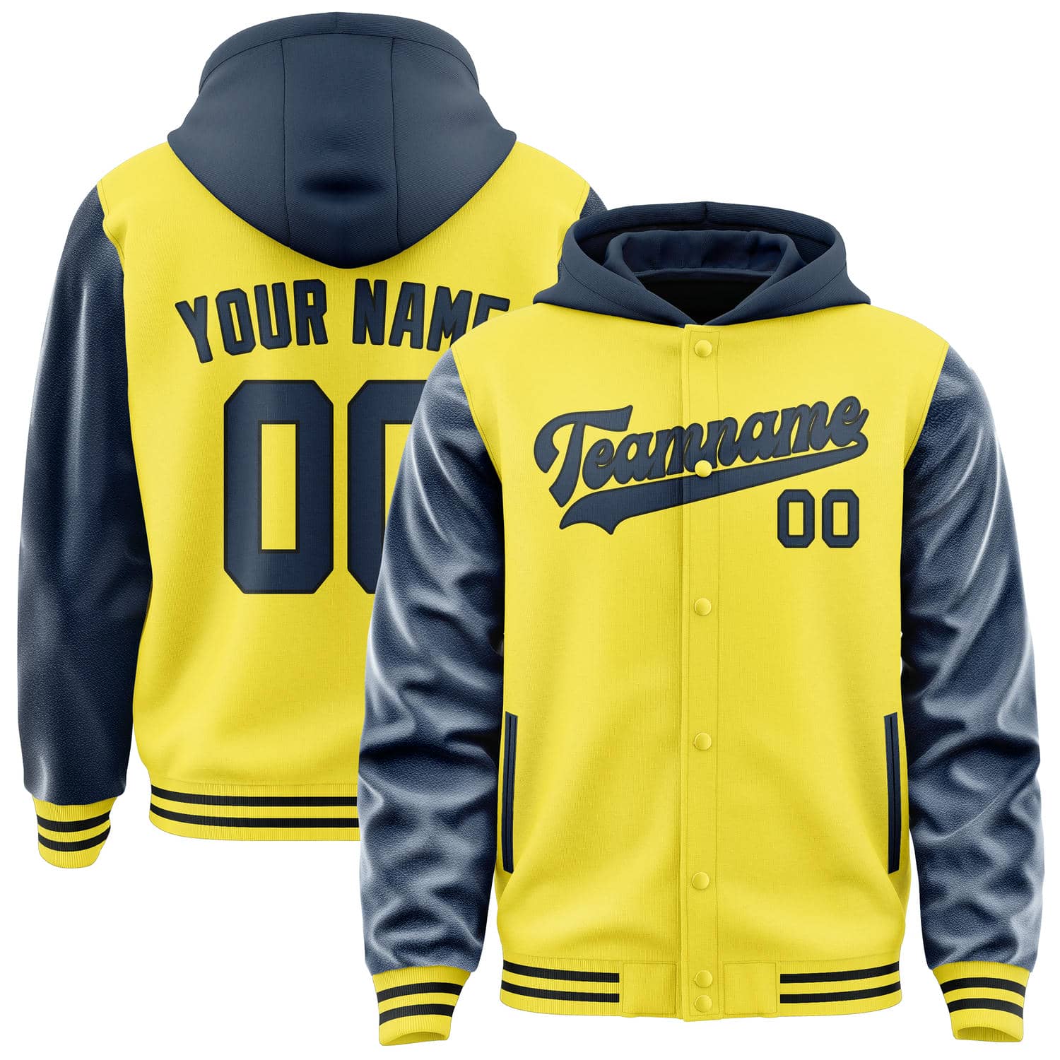 Maßgeschneidertes Blassgelb Marineblau Jacke