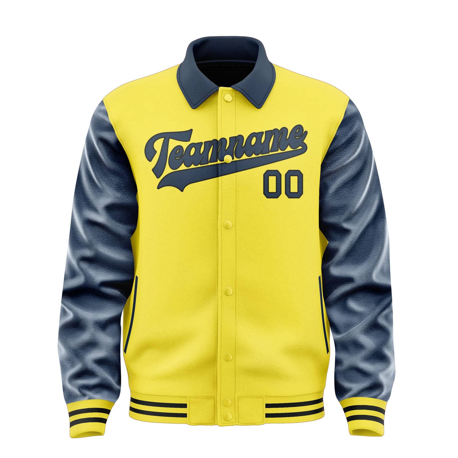 Maßgeschneidertes Blassgelb Marineblau Jacke