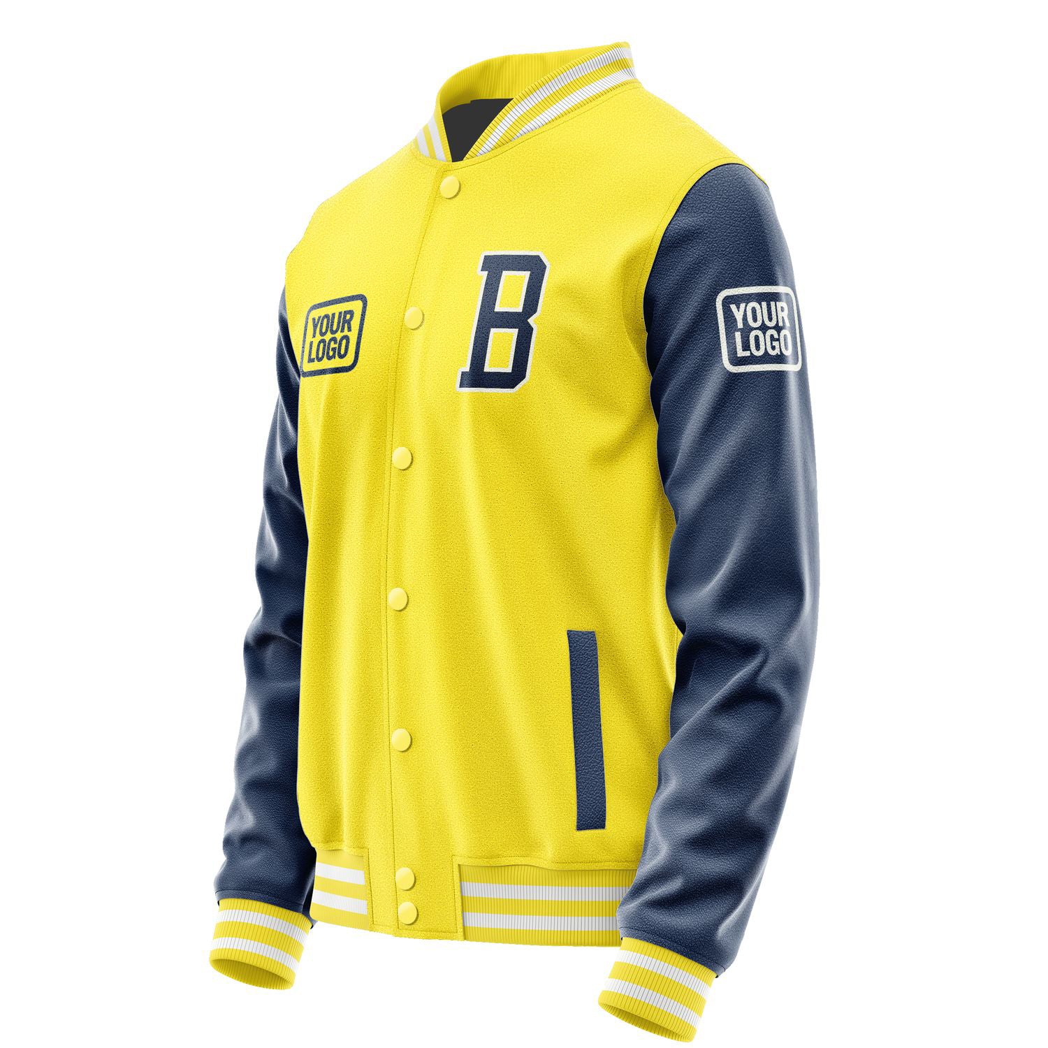Maßgeschneidertes Blassgelb Marineblau Jacke JA262610261818101018