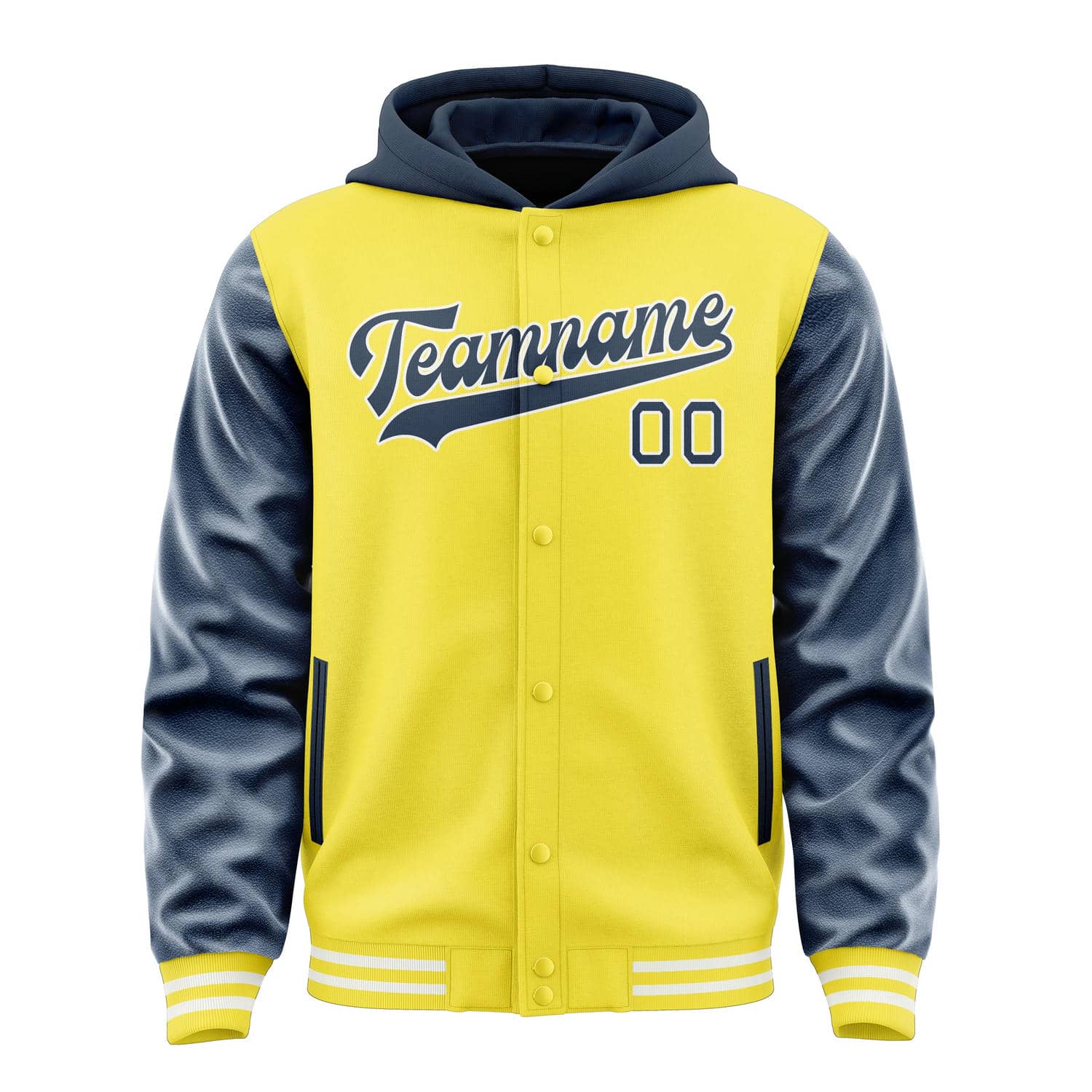 Maßgeschneidertes Blassgelb Marineblau Jacke