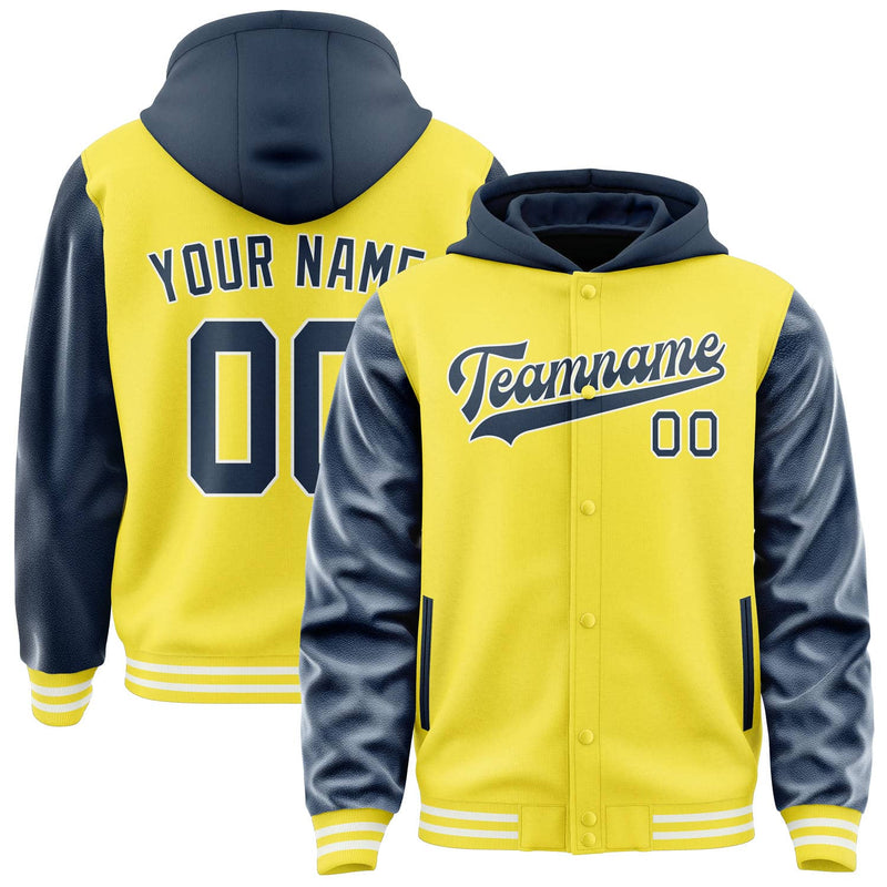 Maßgeschneidertes Blassgelb Marineblau Jacke JA262610261818101018