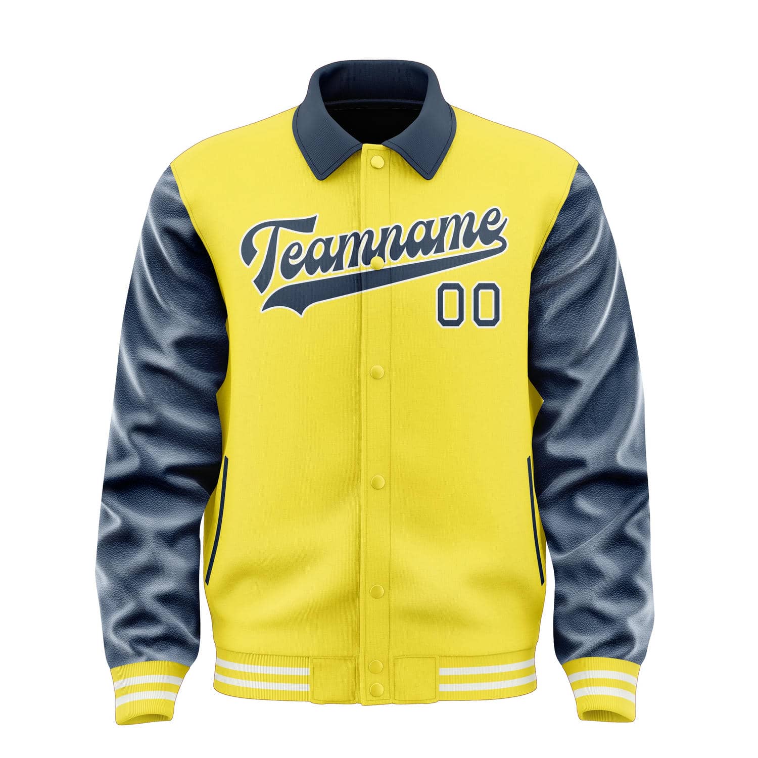 Maßgeschneidertes Blassgelb Marineblau Jacke