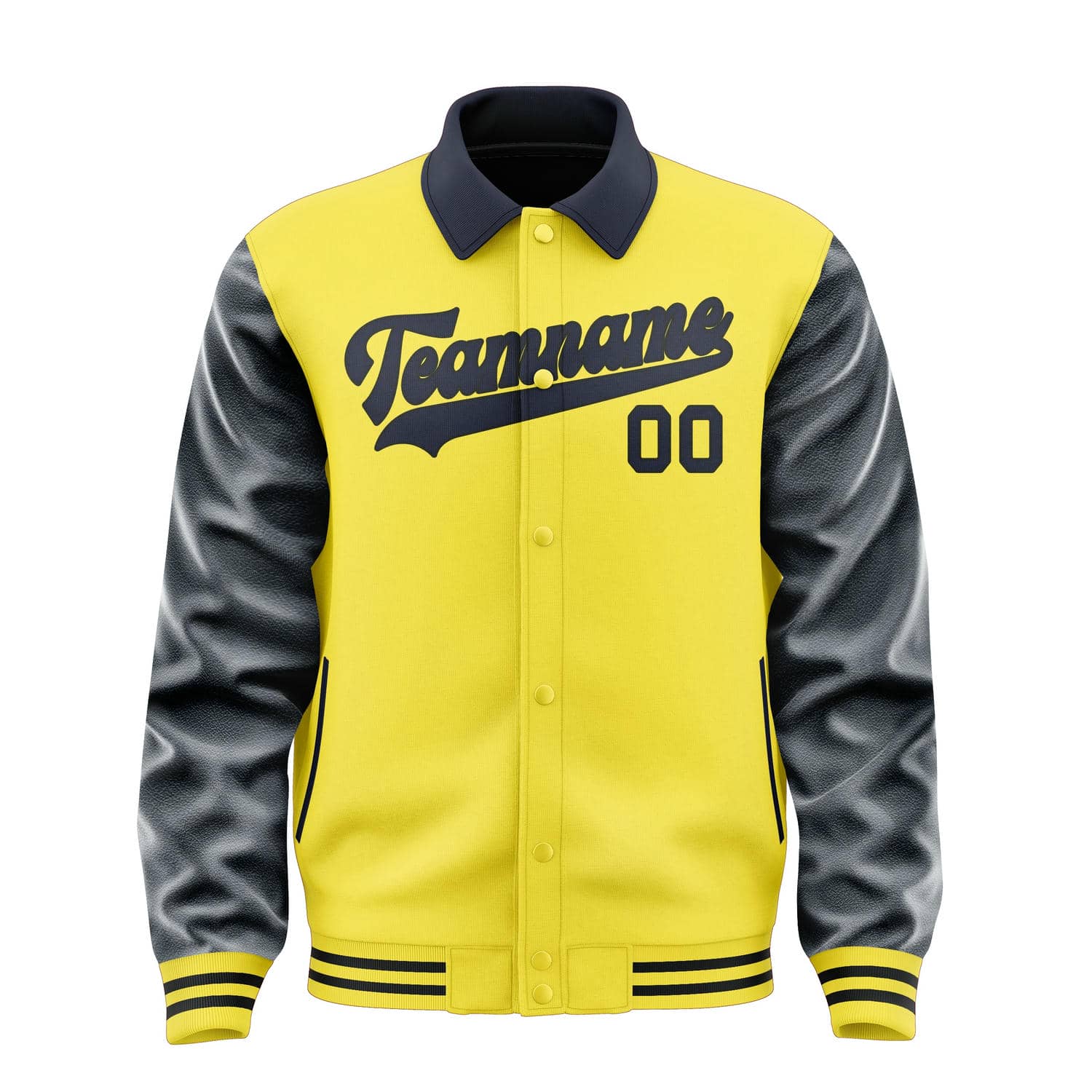 Maßgeschneidertes Blassgelb Stahlblau Jacke