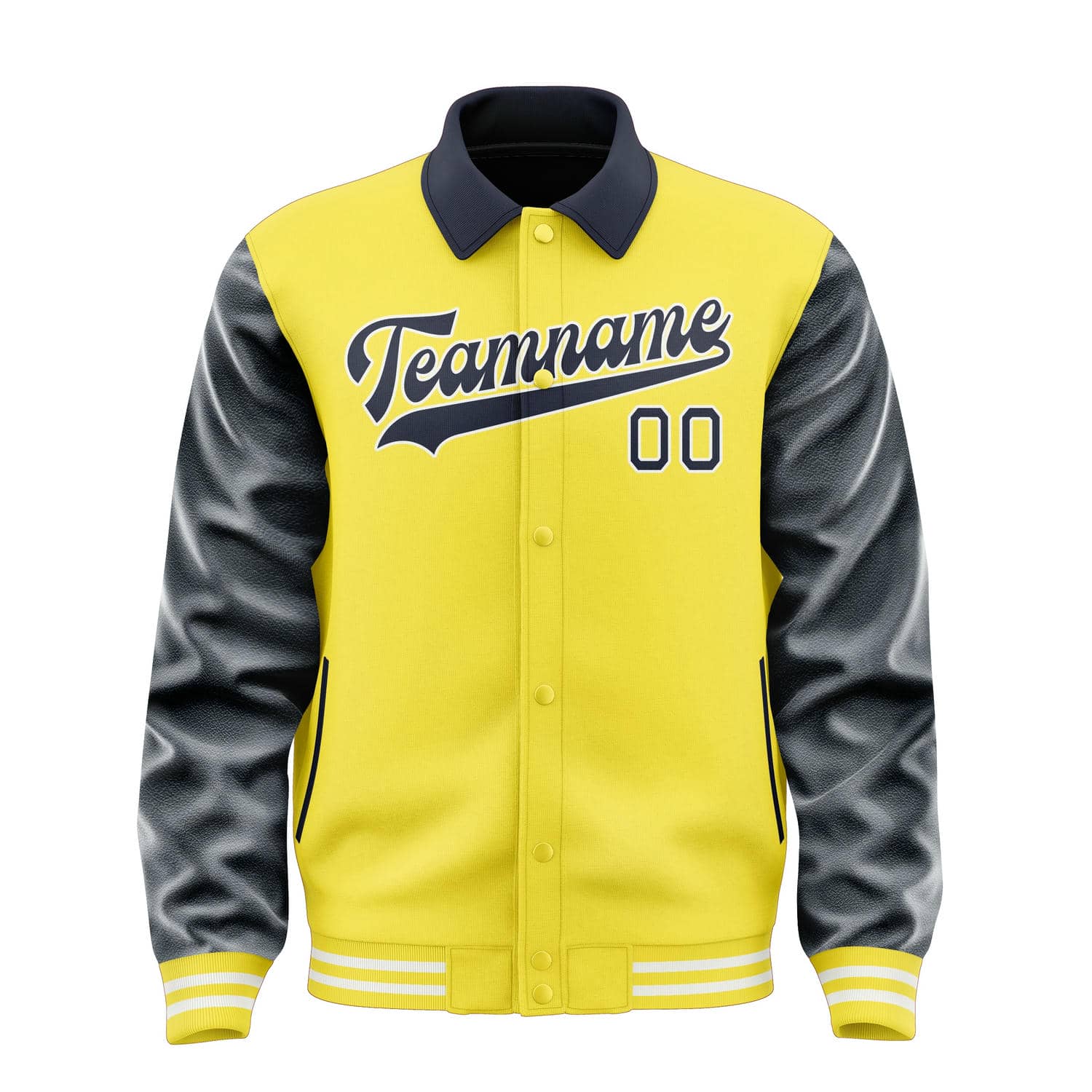 Maßgeschneidertes Blassgelb Stahlblau Jacke
