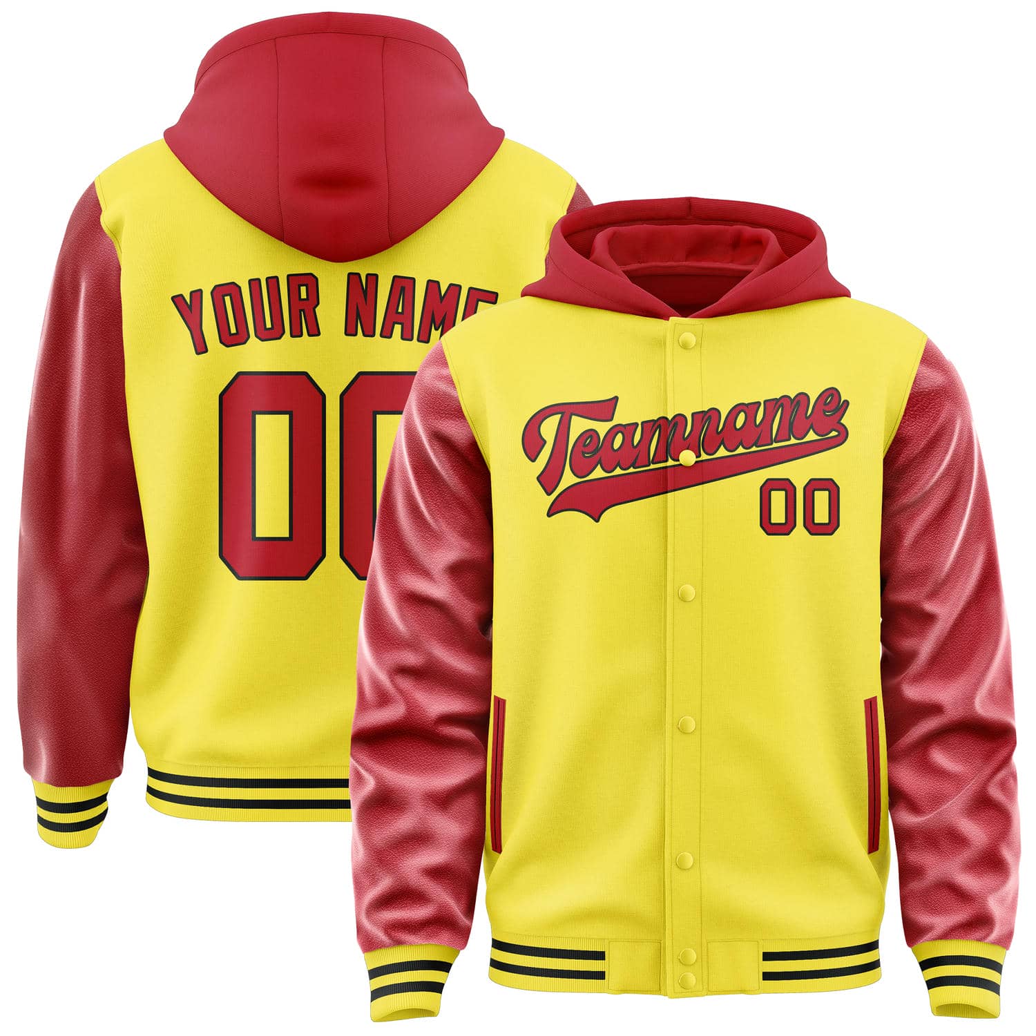 Maßgeschneidertes Blassgelb Rot Jacke