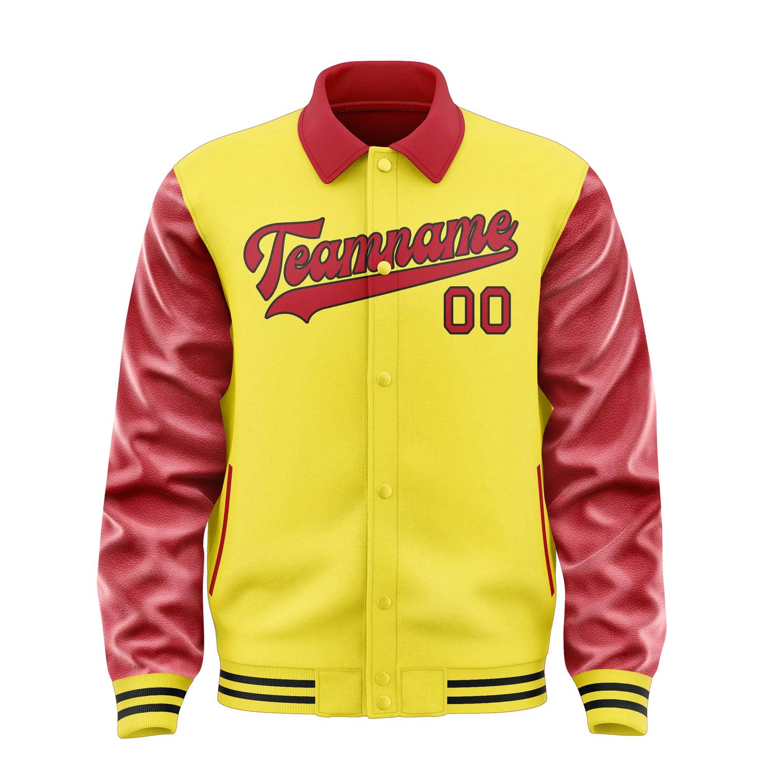 Maßgeschneidertes Blassgelb Rot Jacke