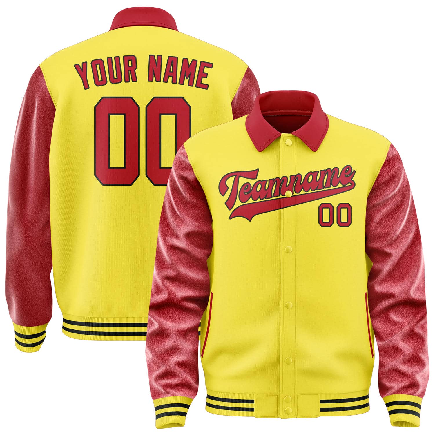 Maßgeschneidertes Blassgelb Rot Jacke JA262614261717141417