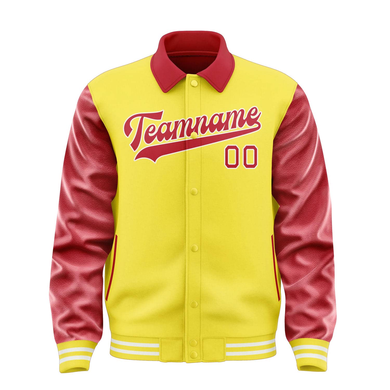 Maßgeschneidertes Blassgelb Rot Jacke