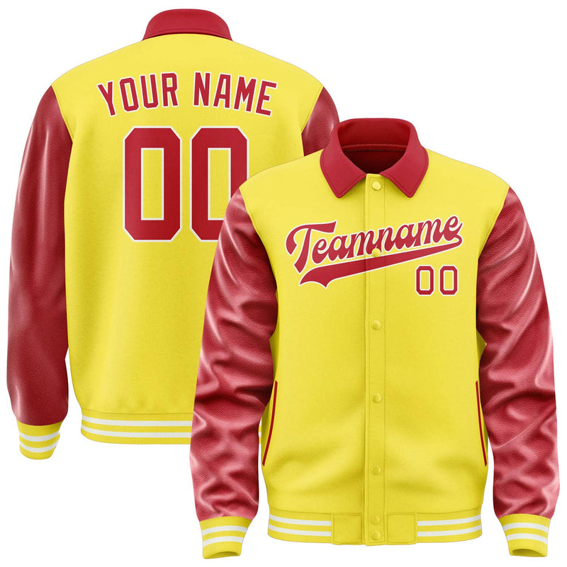 Maßgeschneidertes Blassgelb Rot Jacke JA262614261818141418