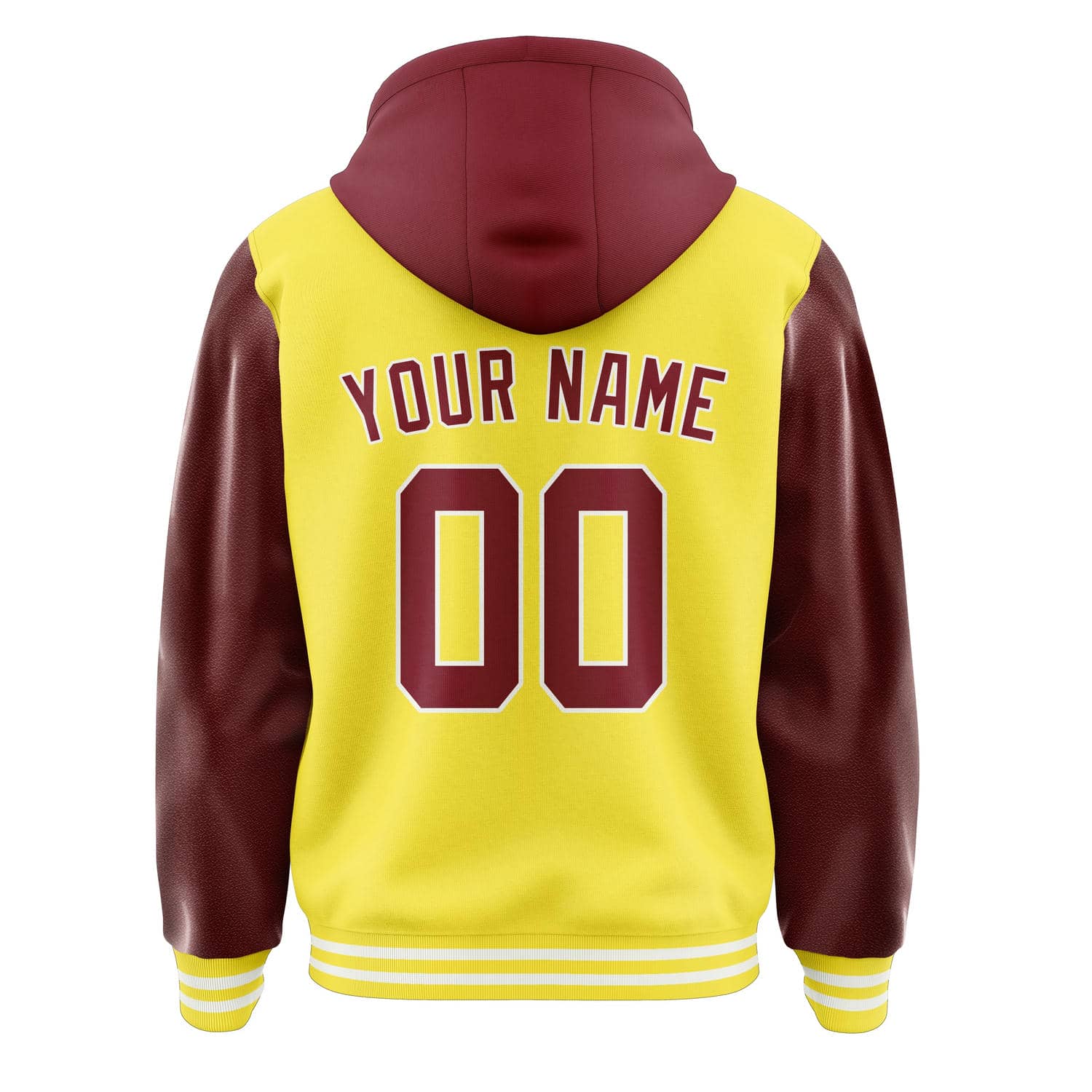Maßgeschneidertes Blassgelb Karmesinrot Jacke