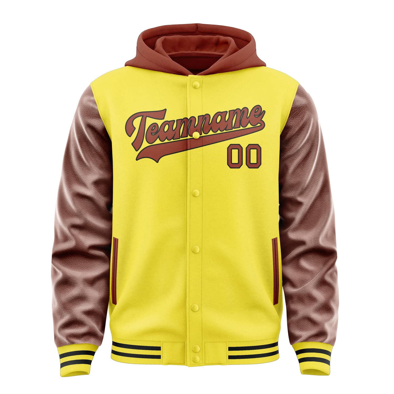 Maßgeschneidertes Blassgelb Korallenrot Jacke