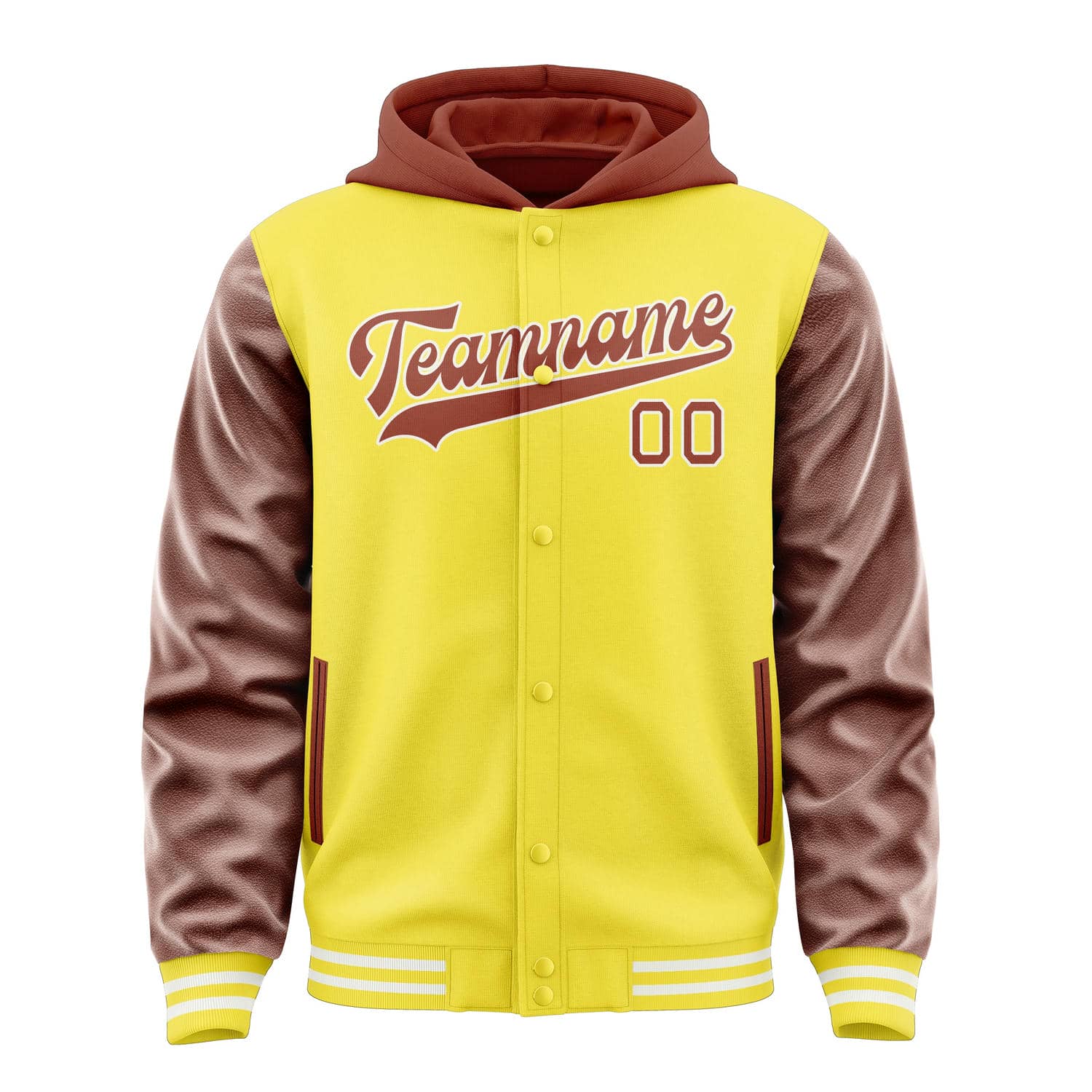 Maßgeschneidertes Blassgelb Korallenrot Jacke