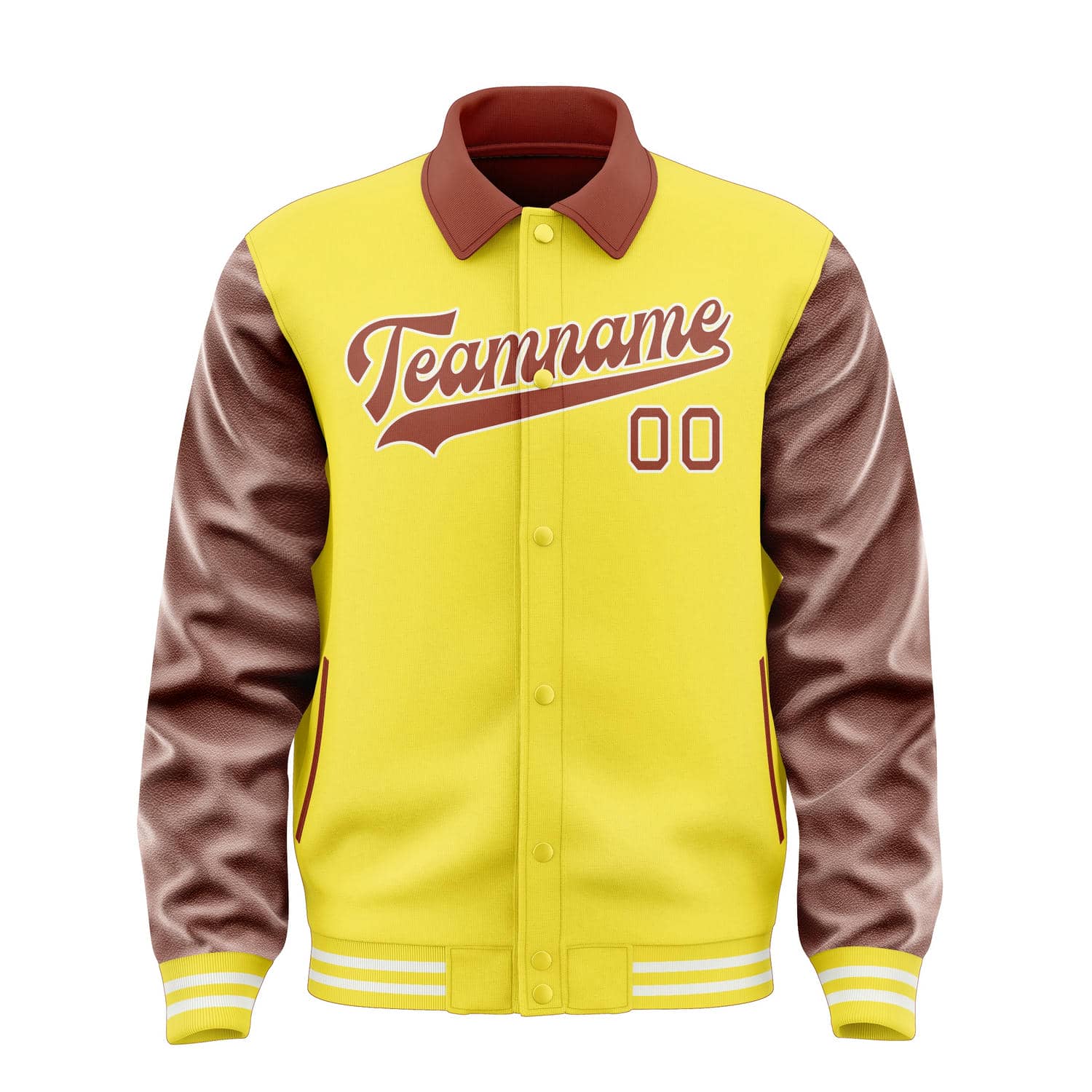 Maßgeschneidertes Blassgelb Korallenrot Jacke