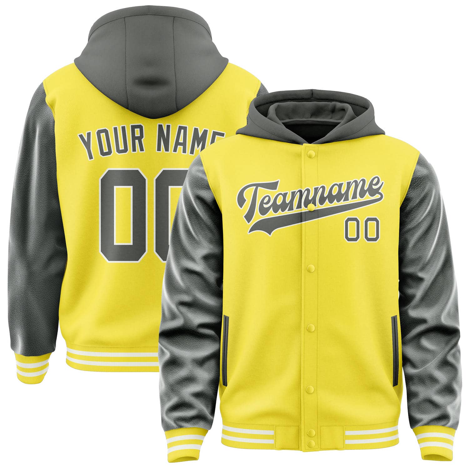 Maßgeschneidertes Blassgelb Dunkelgrau Jacke