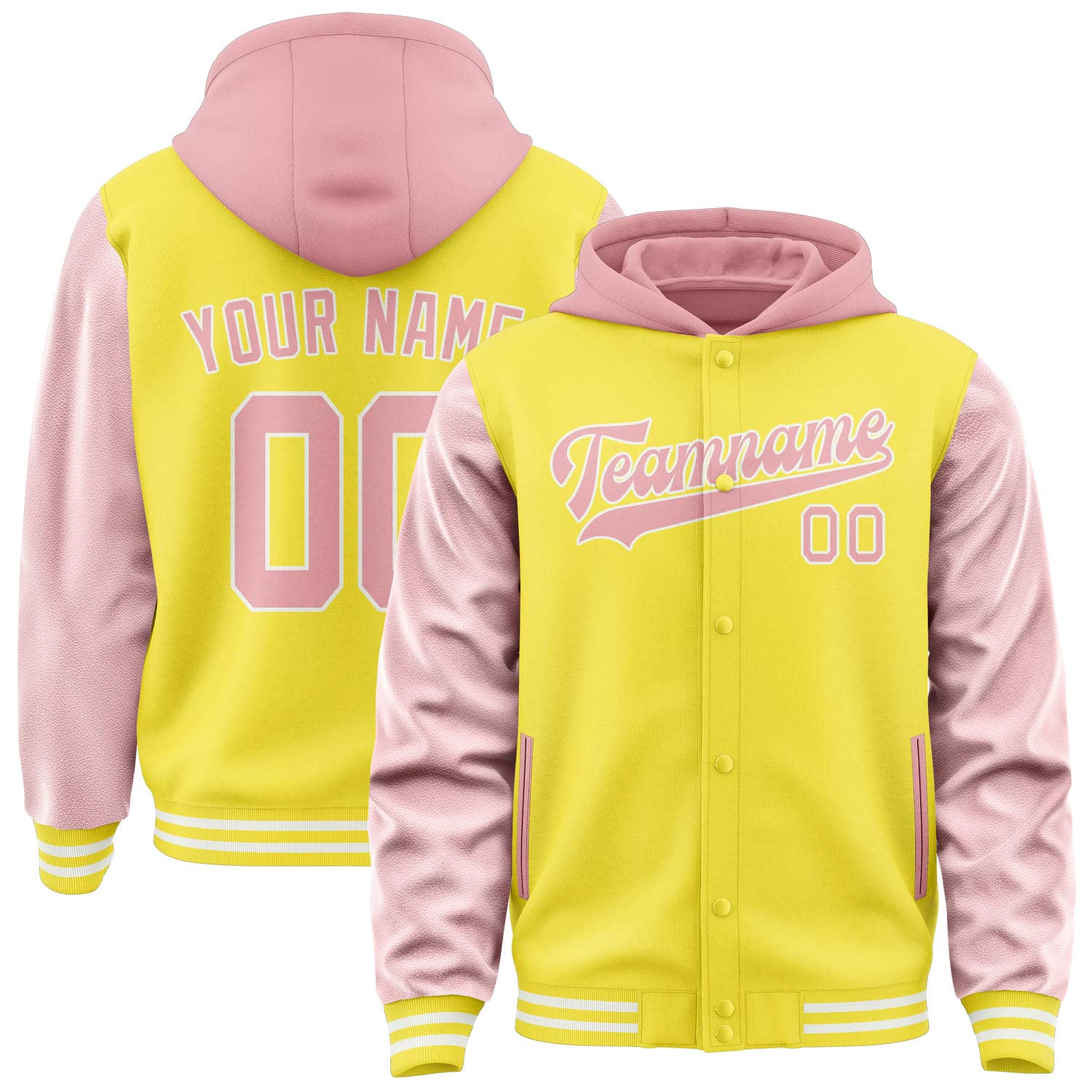 Maßgeschneidertes Blassgelb Rosa Jacke