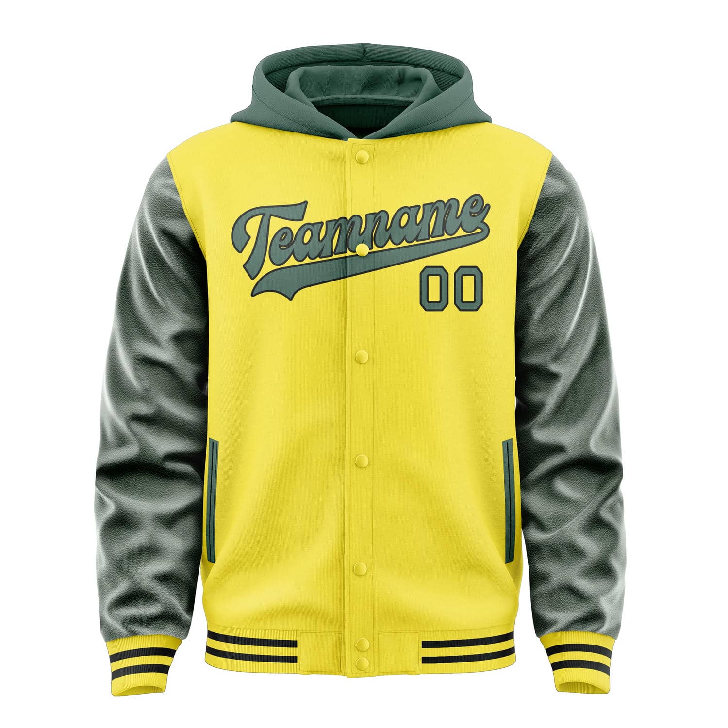 Maßgeschneidertes Blassgelb Blaugrün Jacke