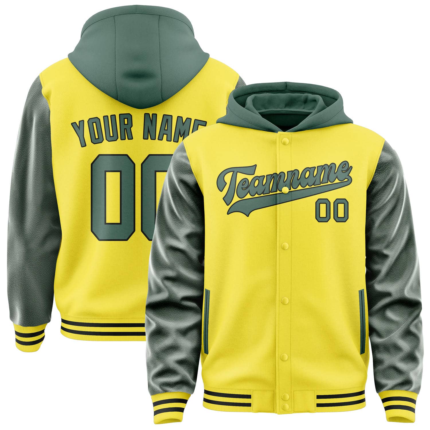Maßgeschneidertes Blassgelb Blaugrün Jacke