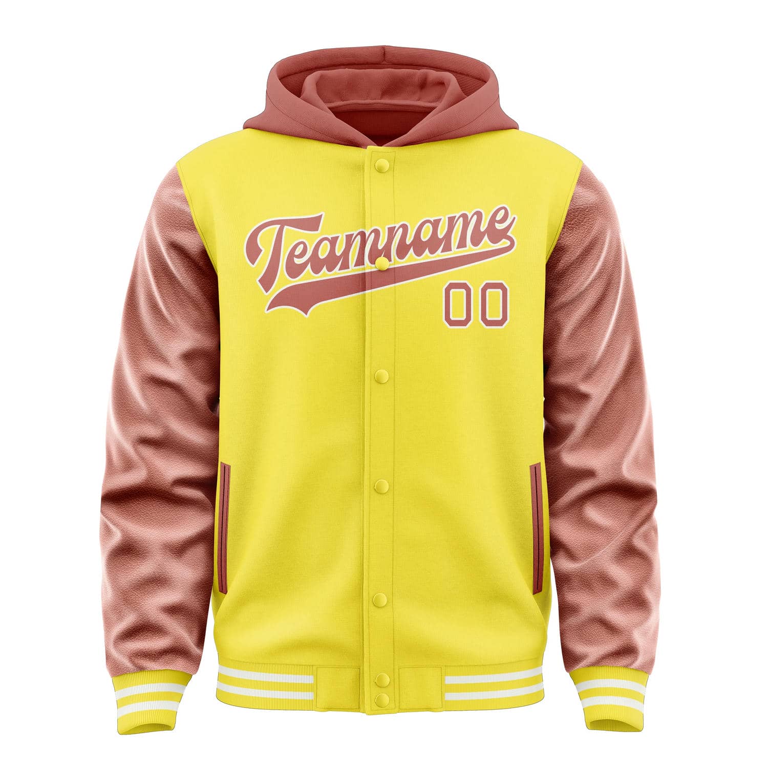 Maßgeschneidertes Blassgelb Kupferrose Jacke