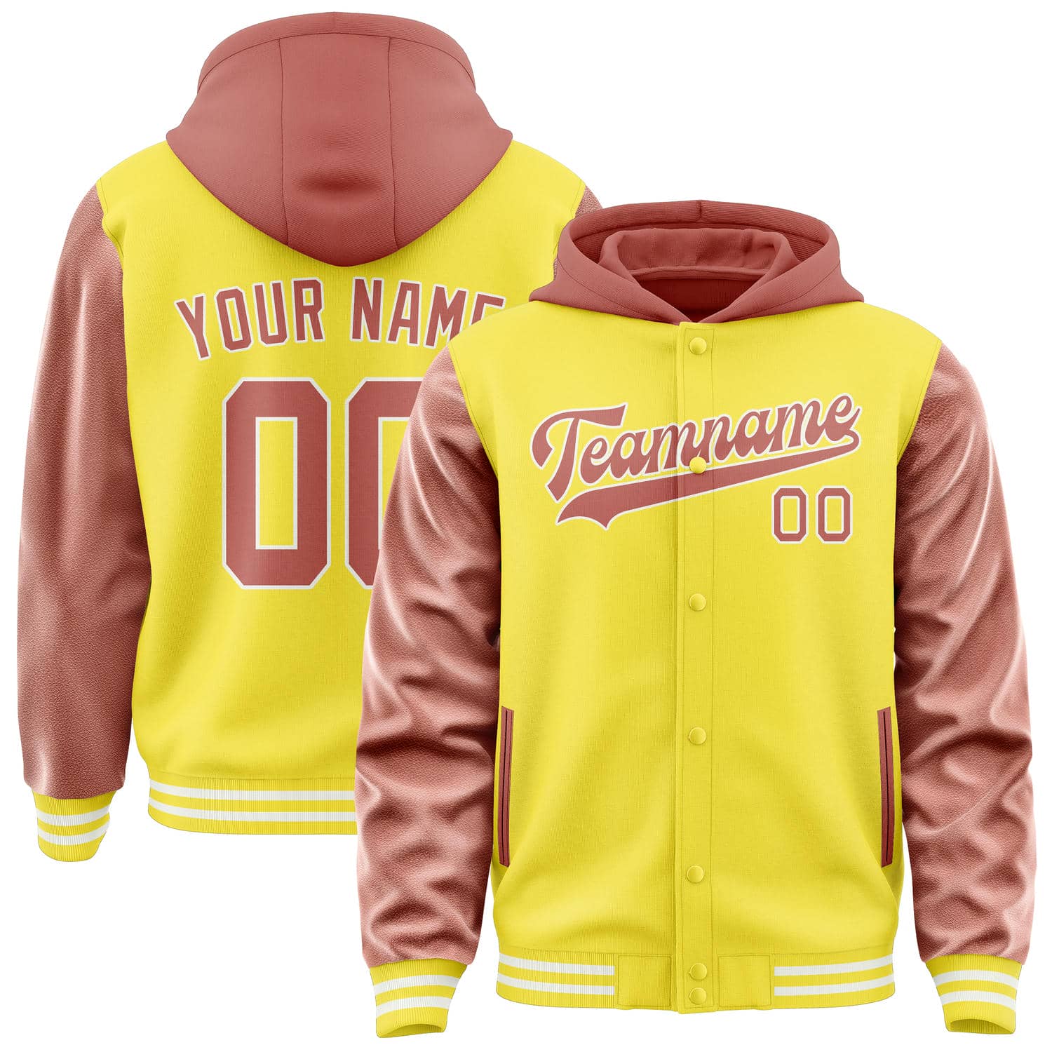 Maßgeschneidertes Blassgelb Kupferrose Jacke