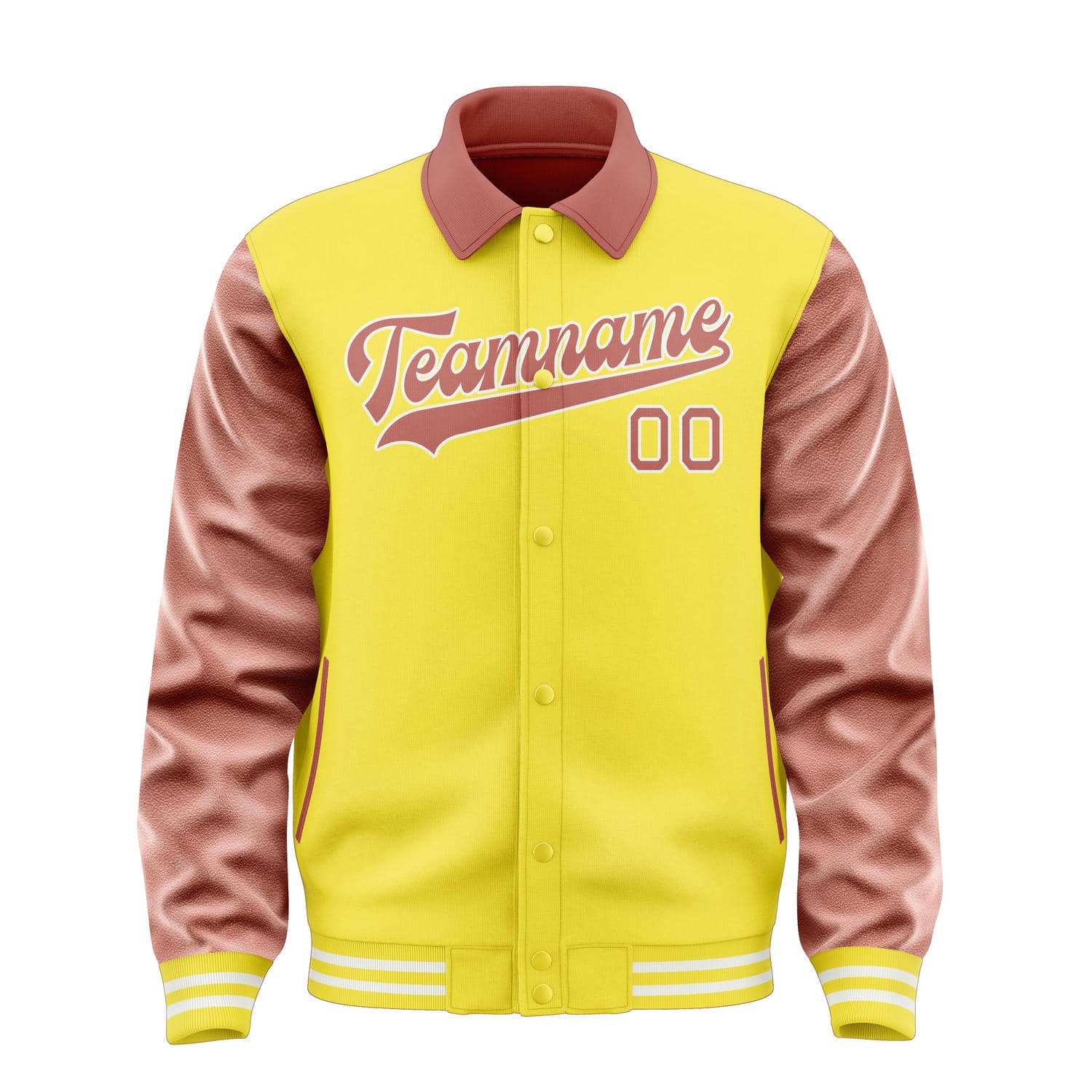 Maßgeschneidertes Blassgelb Kupferrose Jacke