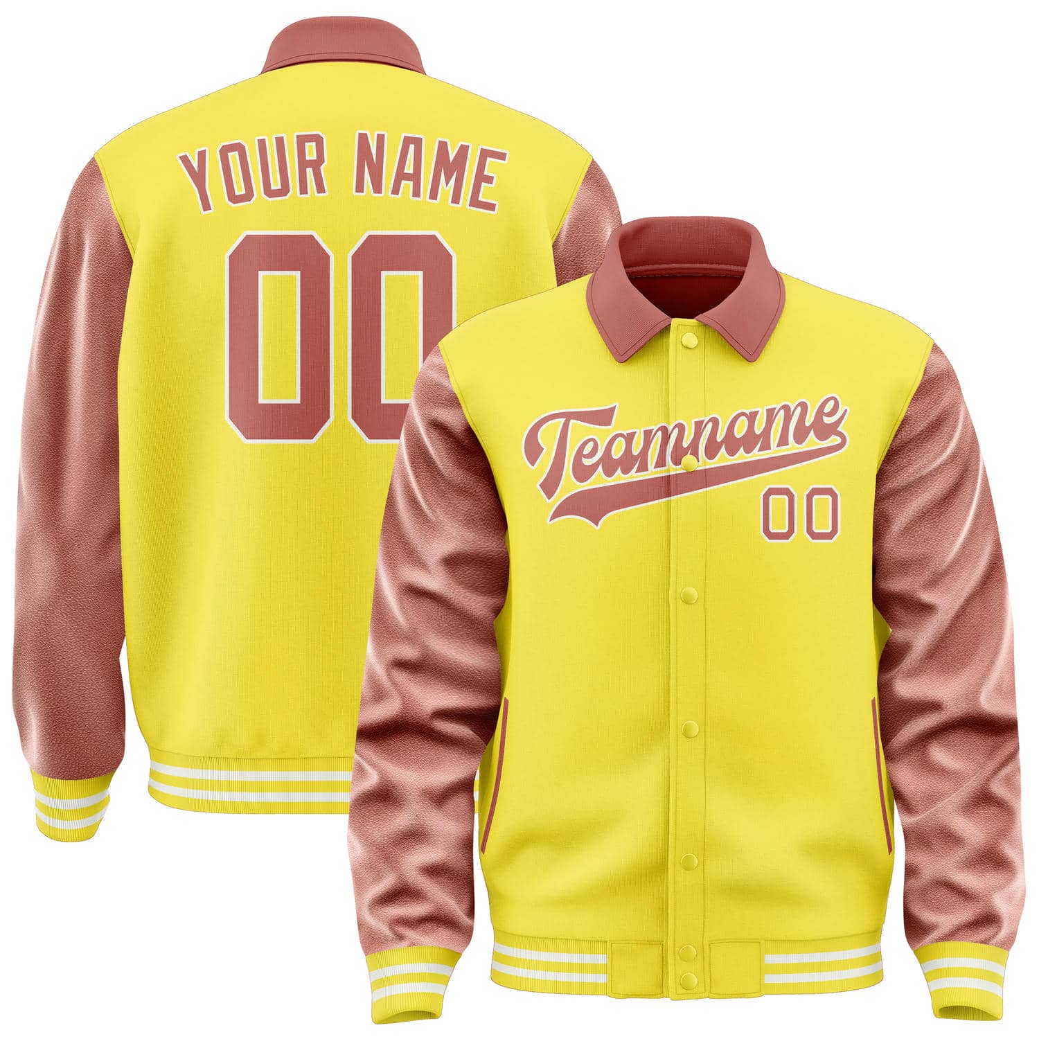 Maßgeschneidertes Blassgelb Kupferrose Jacke JA262629261818292918