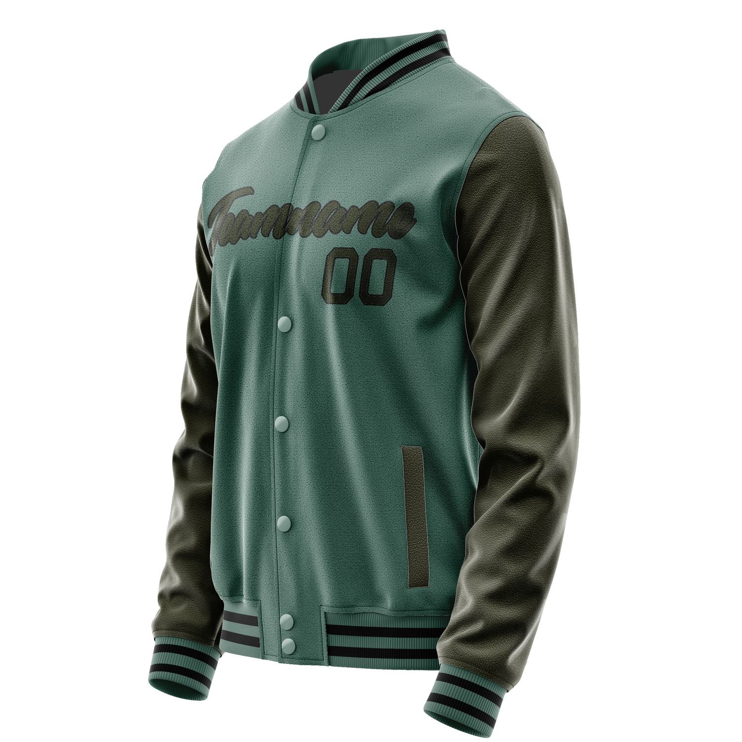 Maßgeschneidertes Blaugrün Dunkles Oliv Jacke JA2727022717B21702