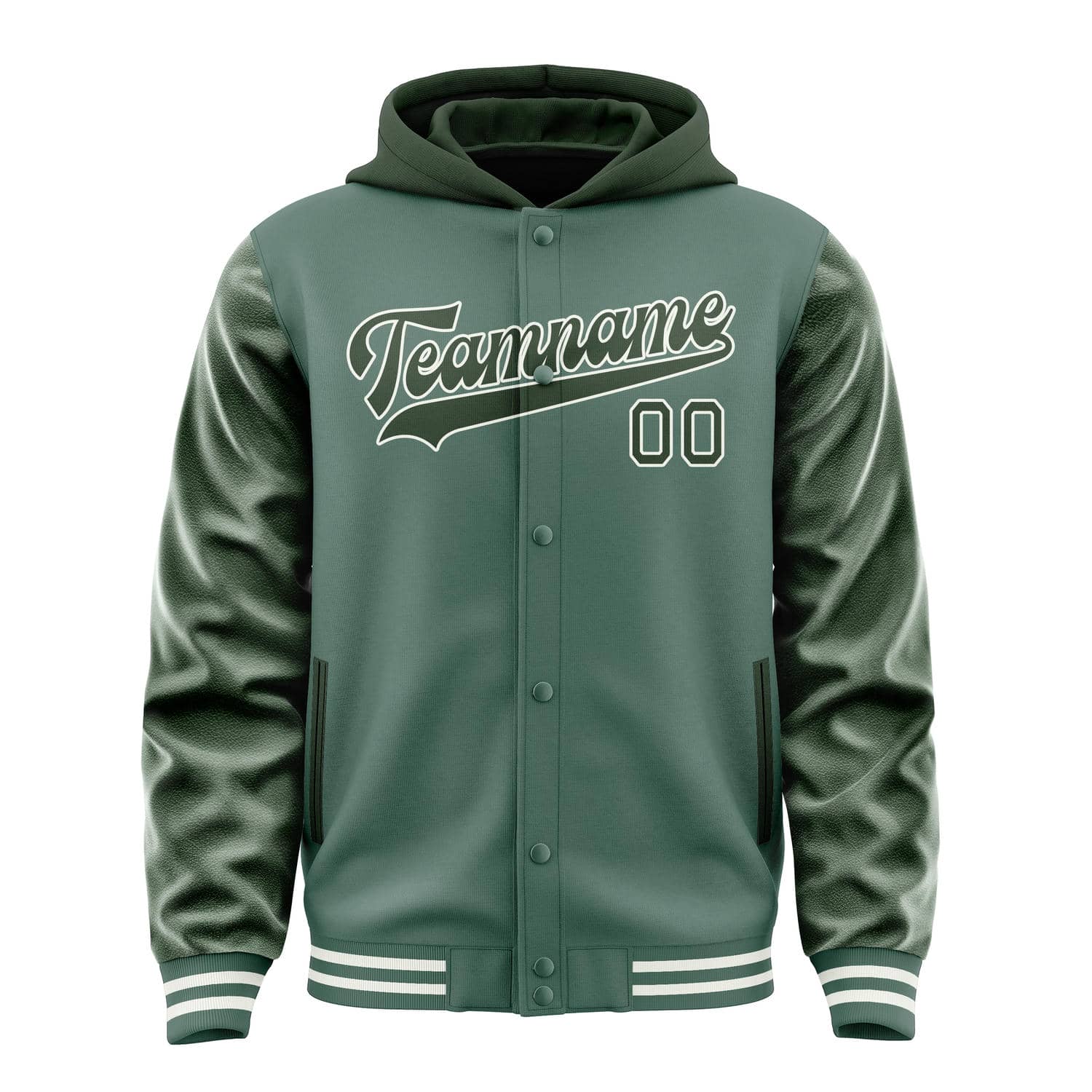Maßgeschneidertes Blaugrün Tannengrün Jacke