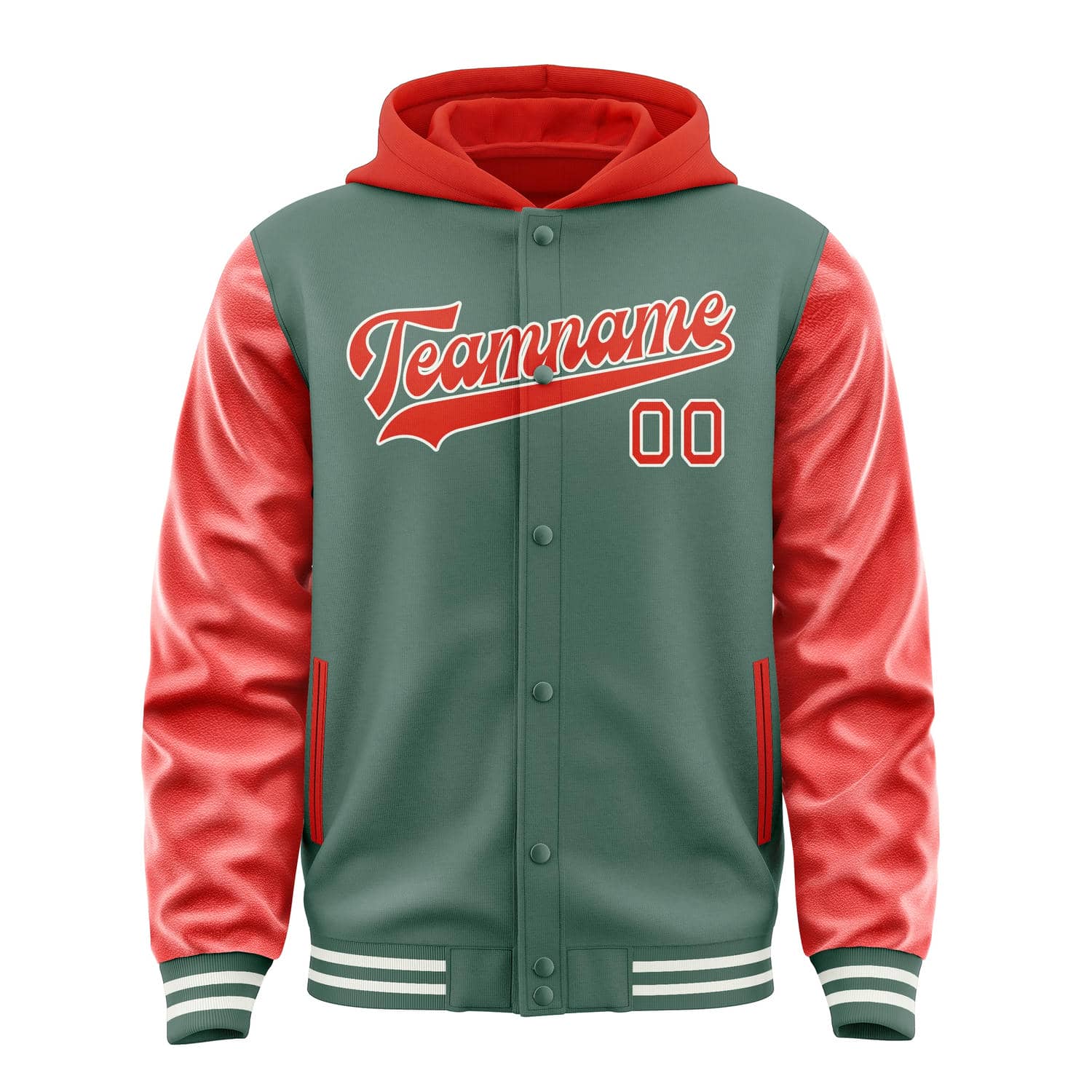 Maßgeschneidertes Blaugrün Orangerot Jacke