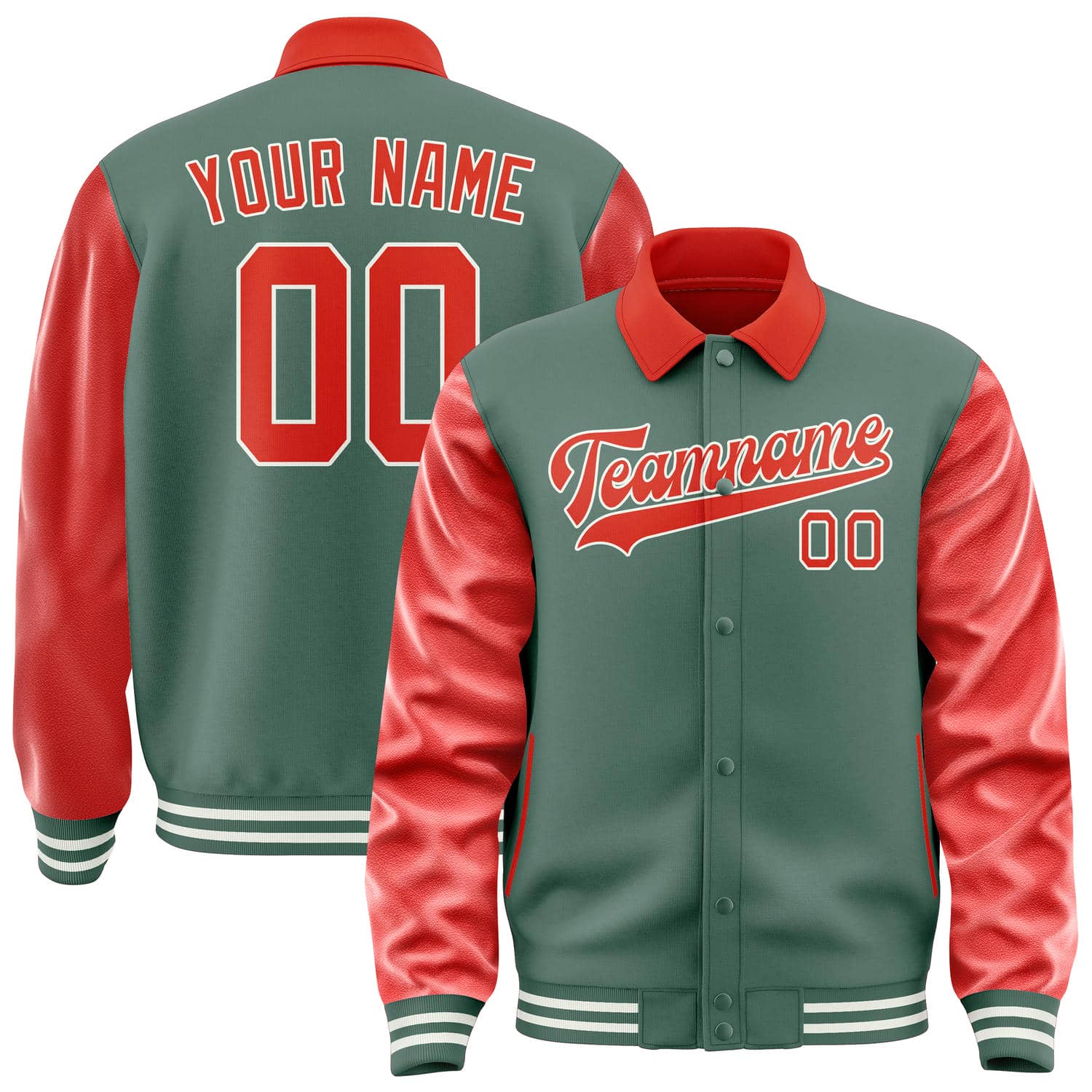 Maßgeschneidertes Blaugrün Orangerot Jacke JA272712271818121218