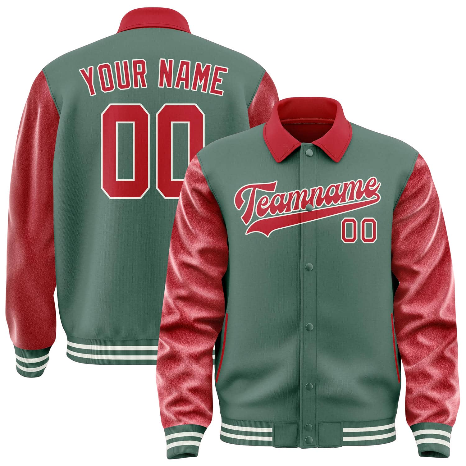 Maßgeschneidertes Blaugrün Rot Jacke JA272714271818141418