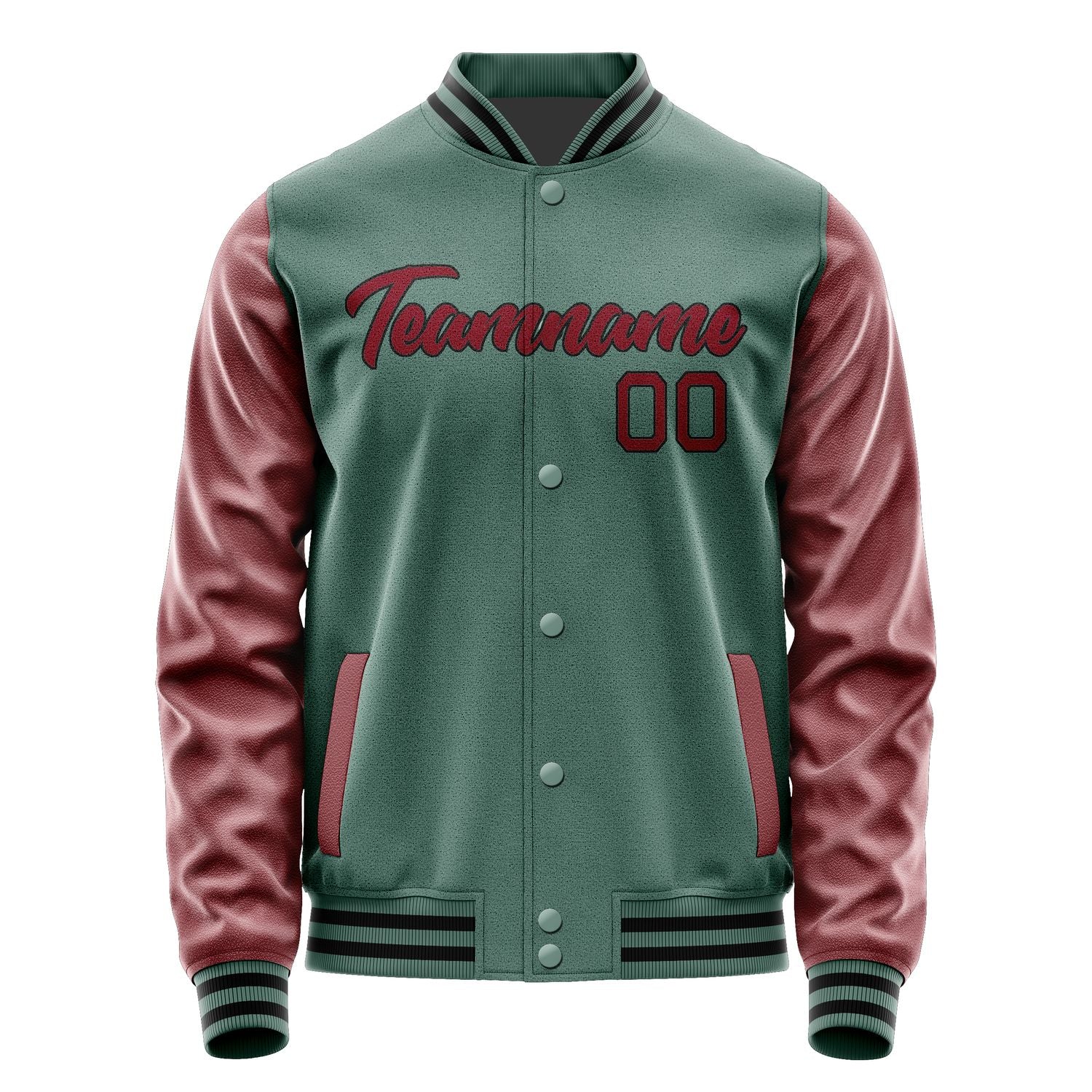Maßgeschneidertes Blaugrün Karmesinrot Jacke JA2727152717B21715