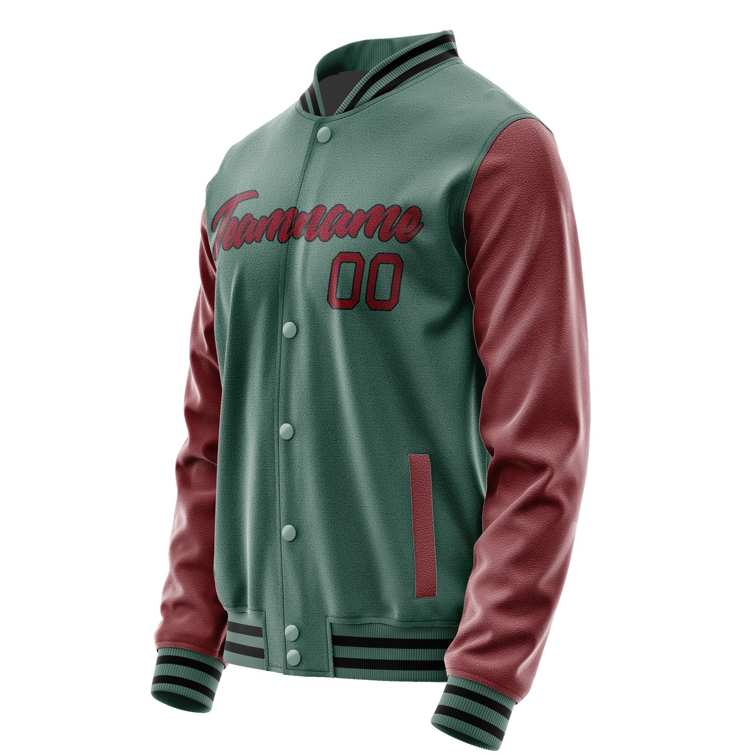 Maßgeschneidertes Blaugrün Karmesinrot Jacke JA2727152717B21715