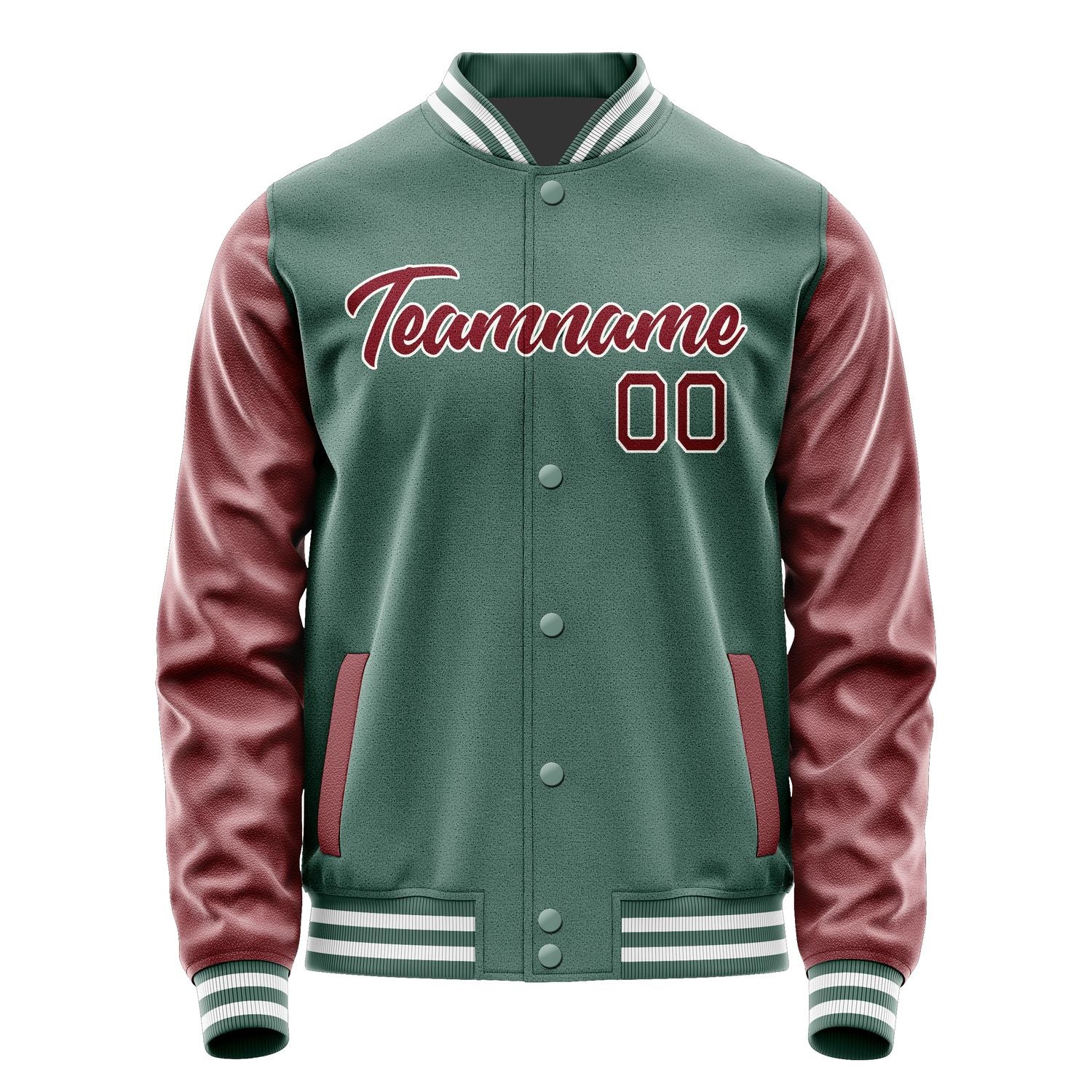 Maßgeschneidertes Blaugrün Karmesinrot Jacke JA2727152718B21815