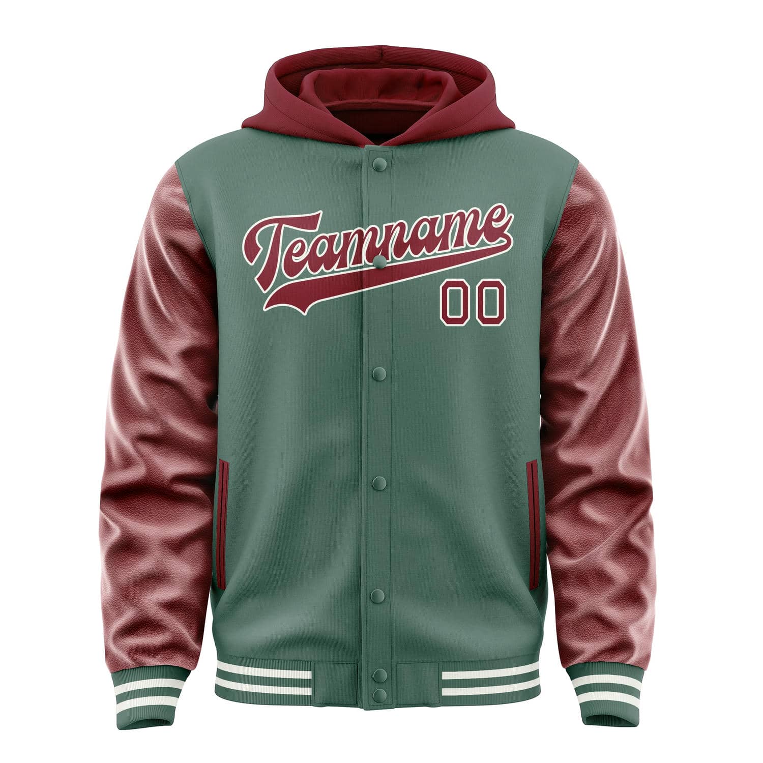Maßgeschneidertes Blaugrün Karmesinrot Jacke