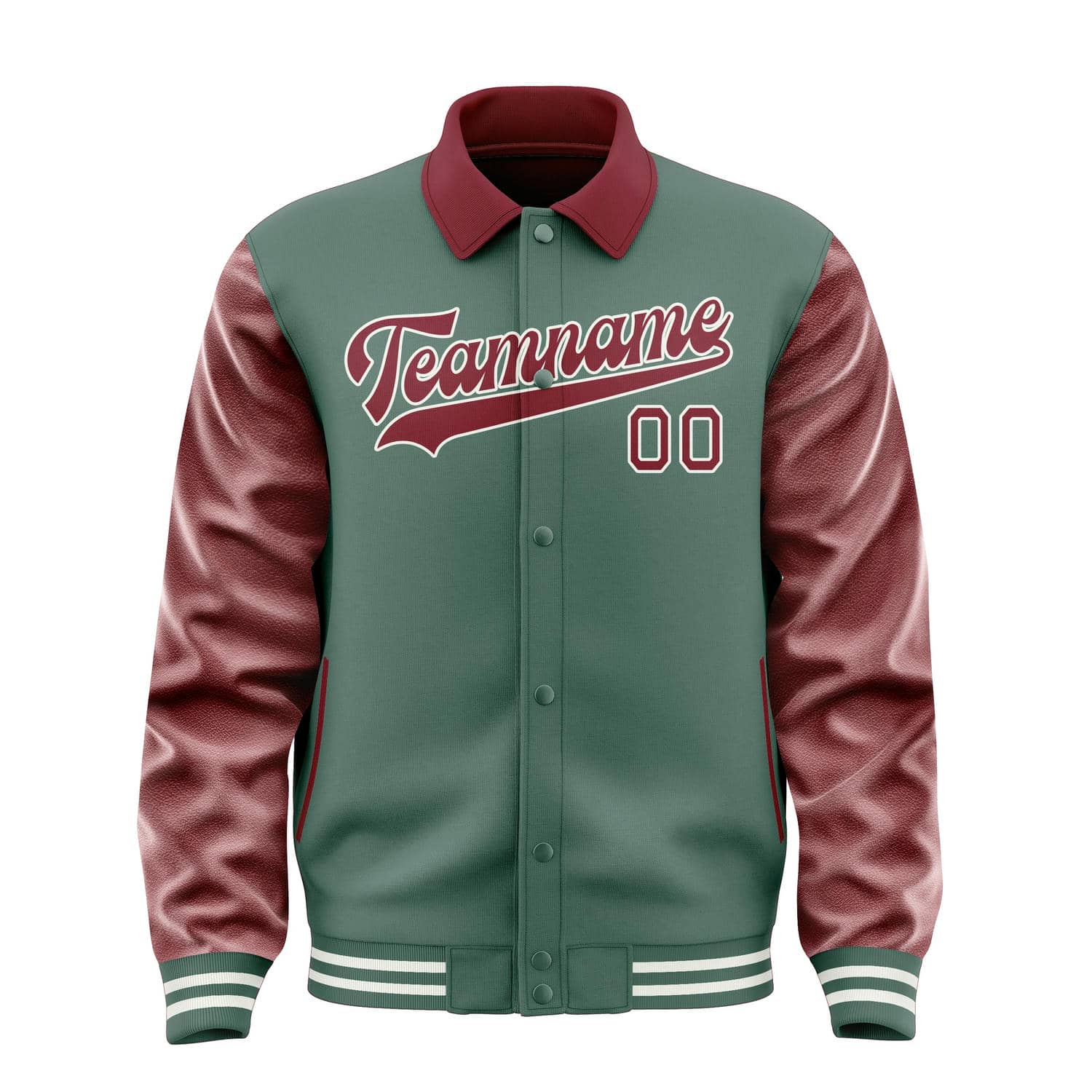 Maßgeschneidertes Blaugrün Karmesinrot Jacke