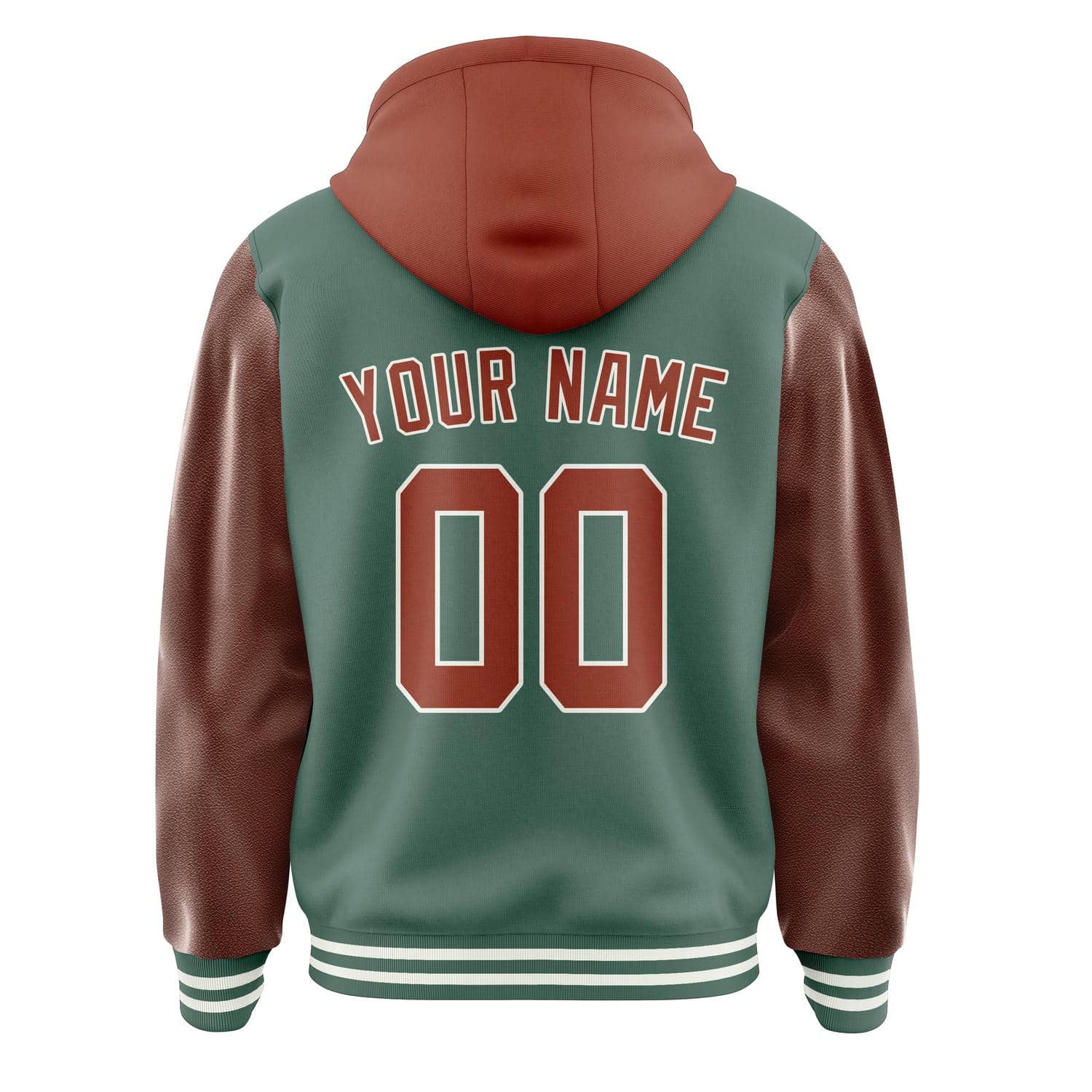 Maßgeschneidertes Blaugrün Korallenrot Jacke