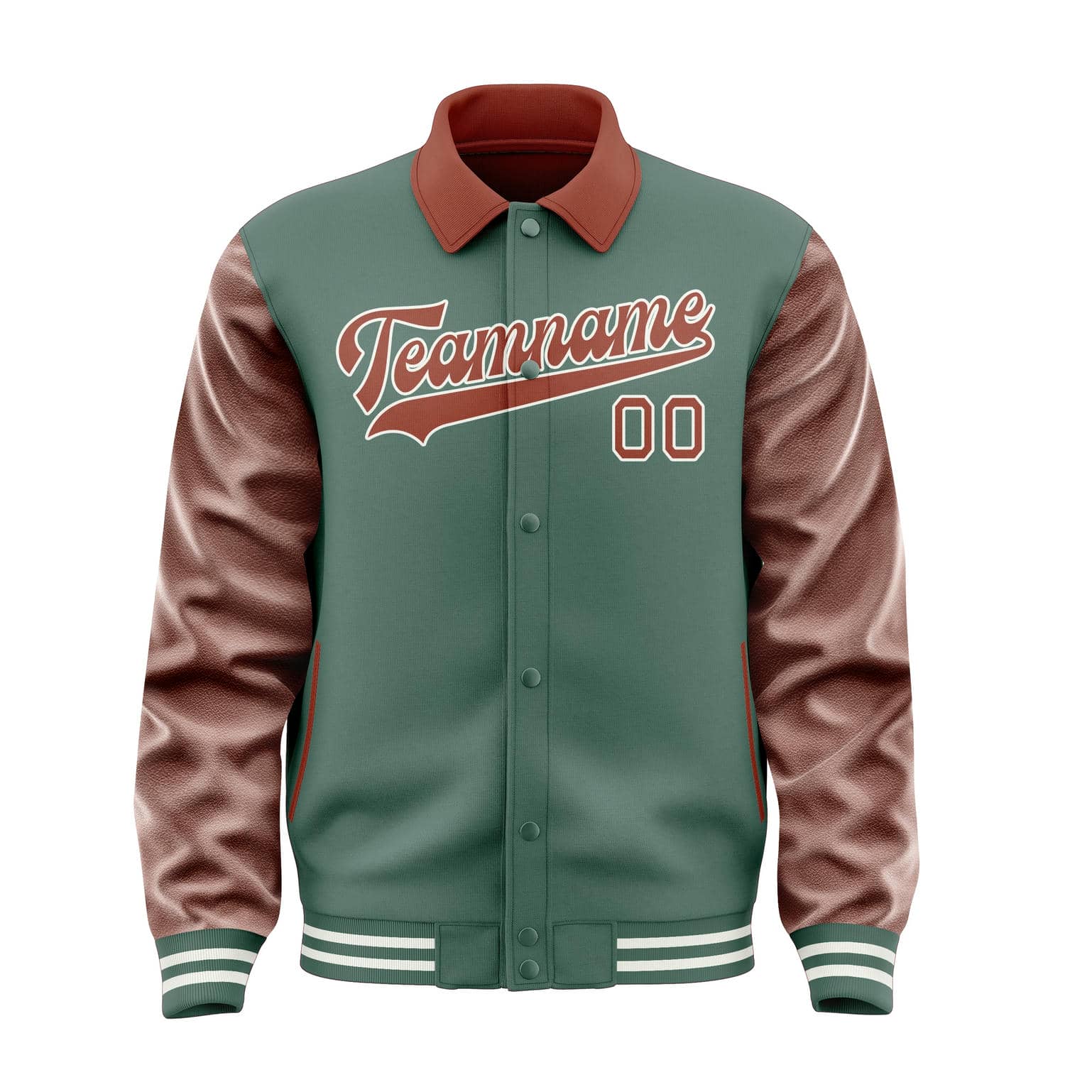 Maßgeschneidertes Blaugrün Korallenrot Jacke
