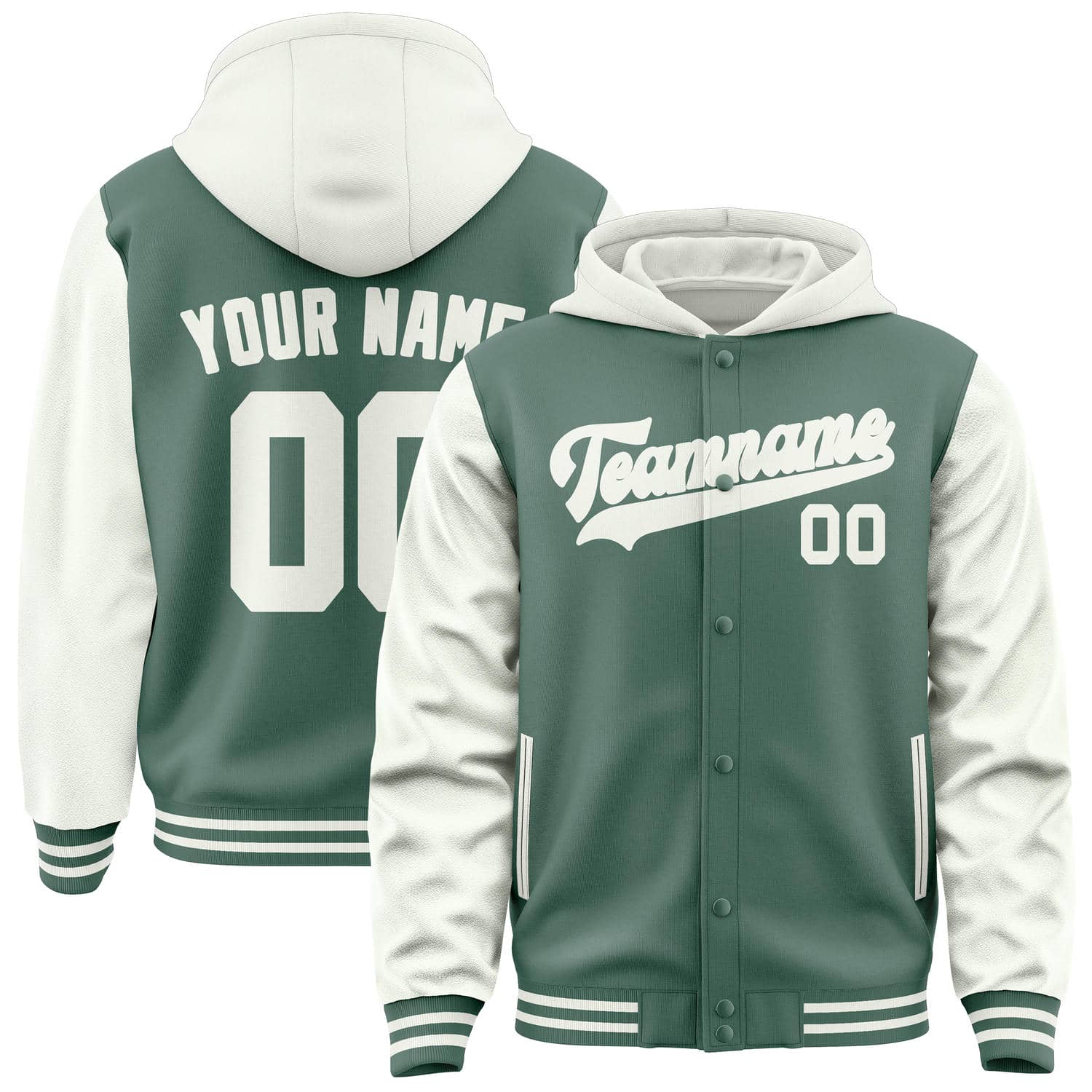 Maßgeschneidertes Blaugrün Weiß Jacke