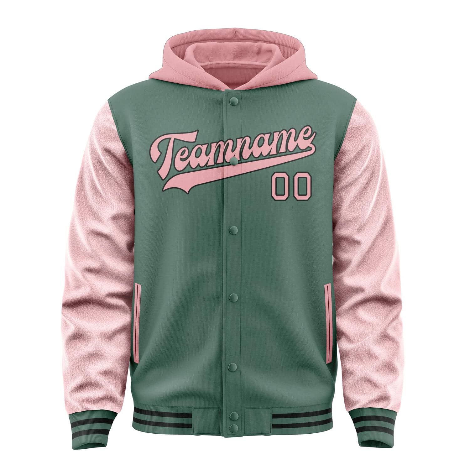 Maßgeschneidertes Blaugrün Rosa Jacke