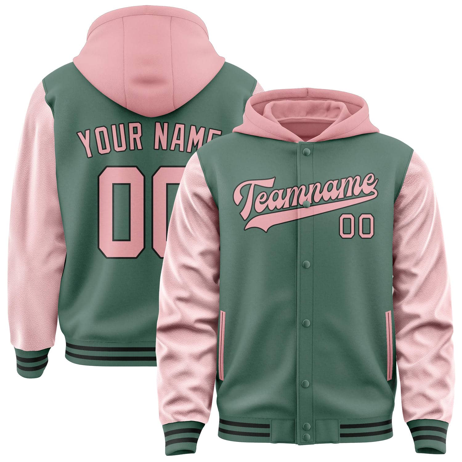 Maßgeschneidertes Blaugrün Rosa Jacke