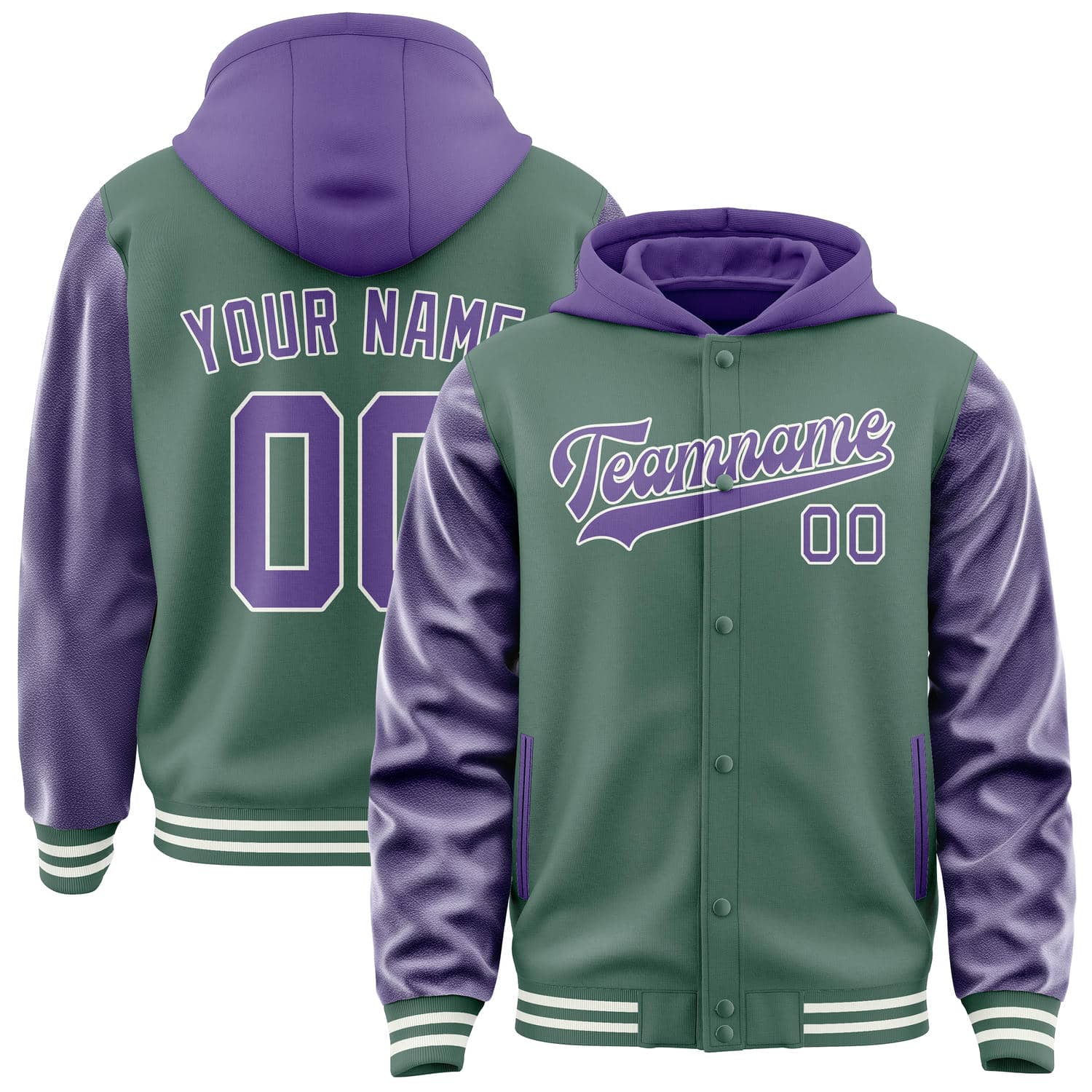 Maßgeschneidertes Blaugrün Lavendel Jacke