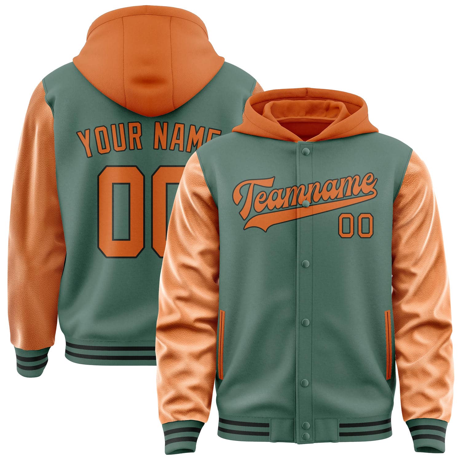 Maßgeschneidertes Blaugrün Orange Jacke