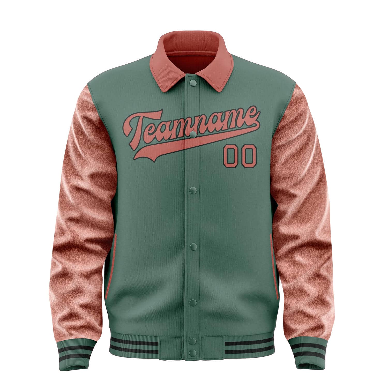 Maßgeschneidertes Blaugrün Kupferrose Jacke